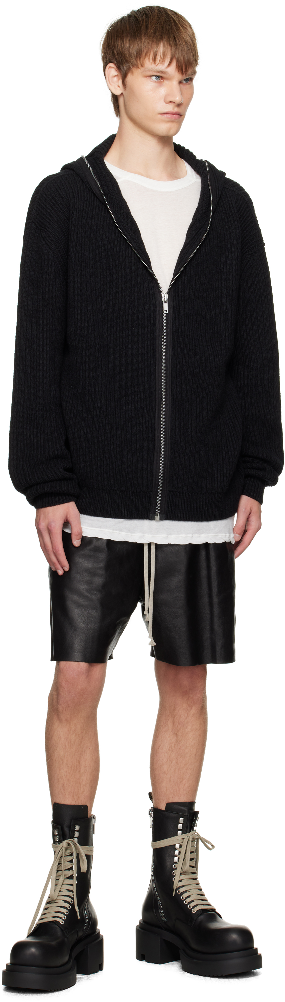 Rick Owens Black Concordians Lace-up Bogun Boots In Black