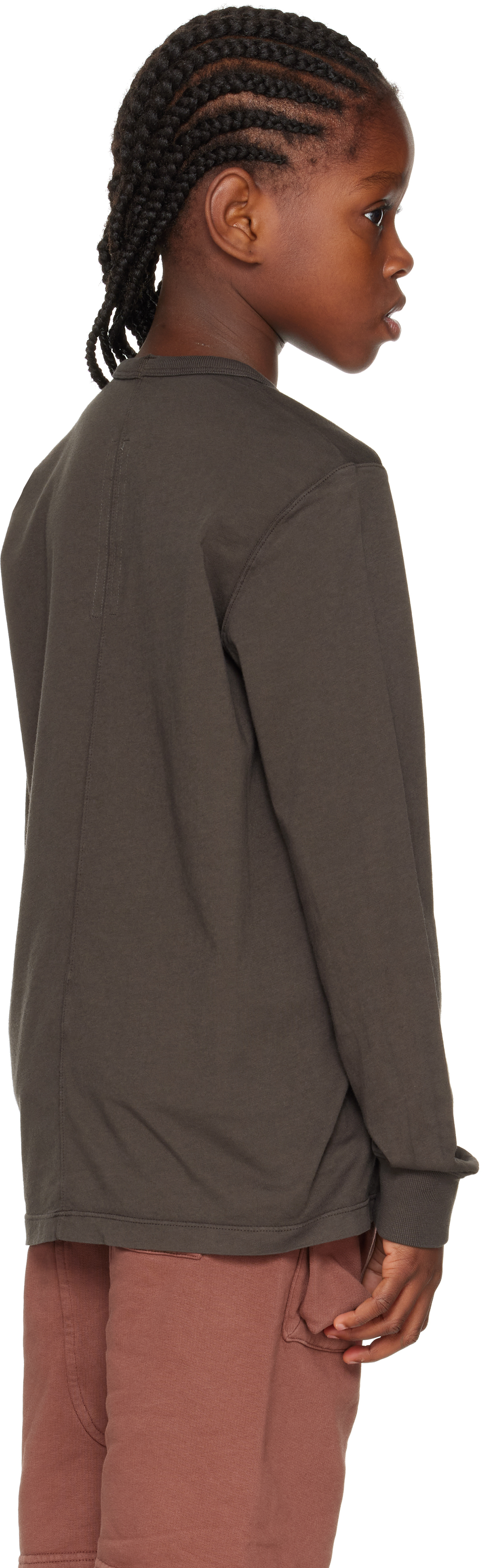 Rick Owens Big Kids Gray Concordians Level Long Sleeve T-shirt In Gray