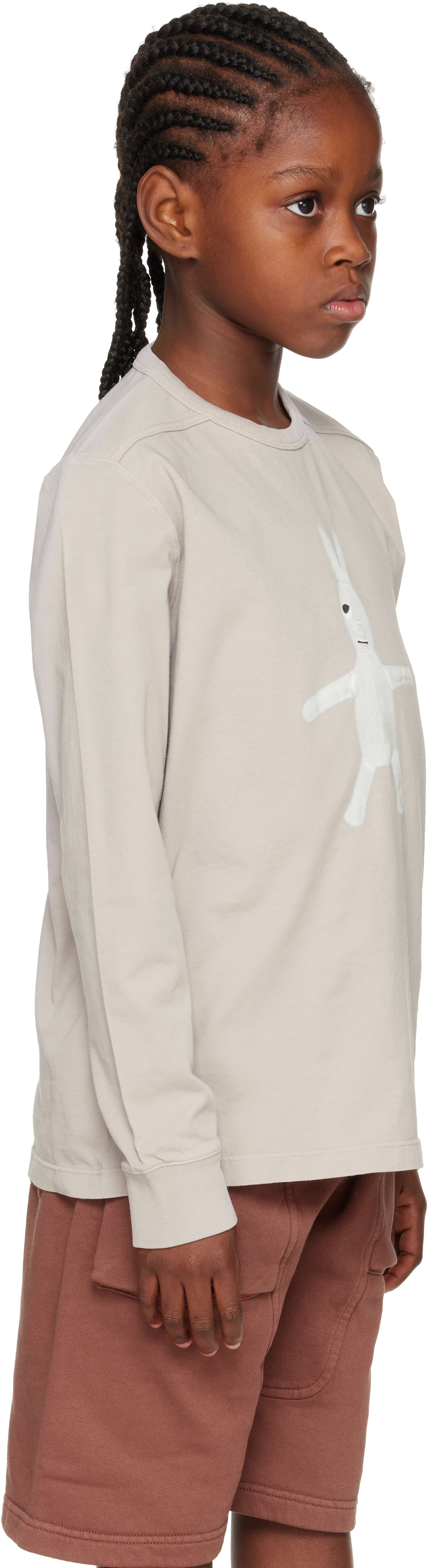 Rick Owens Big Kids Gray Concordians Level Long Sleeve T-shirt In Gray