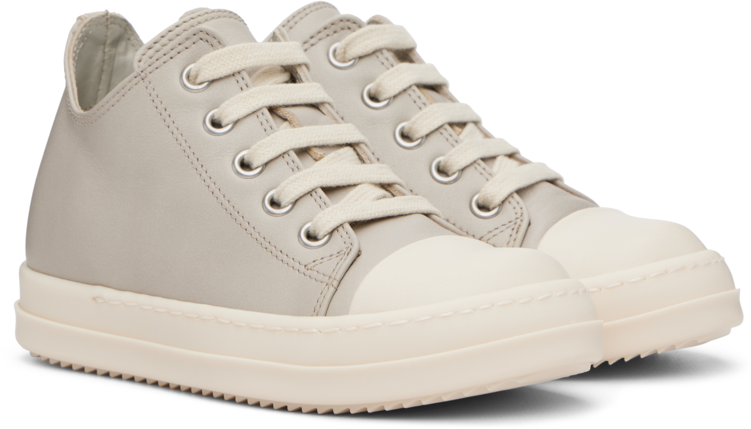 Rick Owens Kids Off-white Low Sneaks Sneakers In Gray