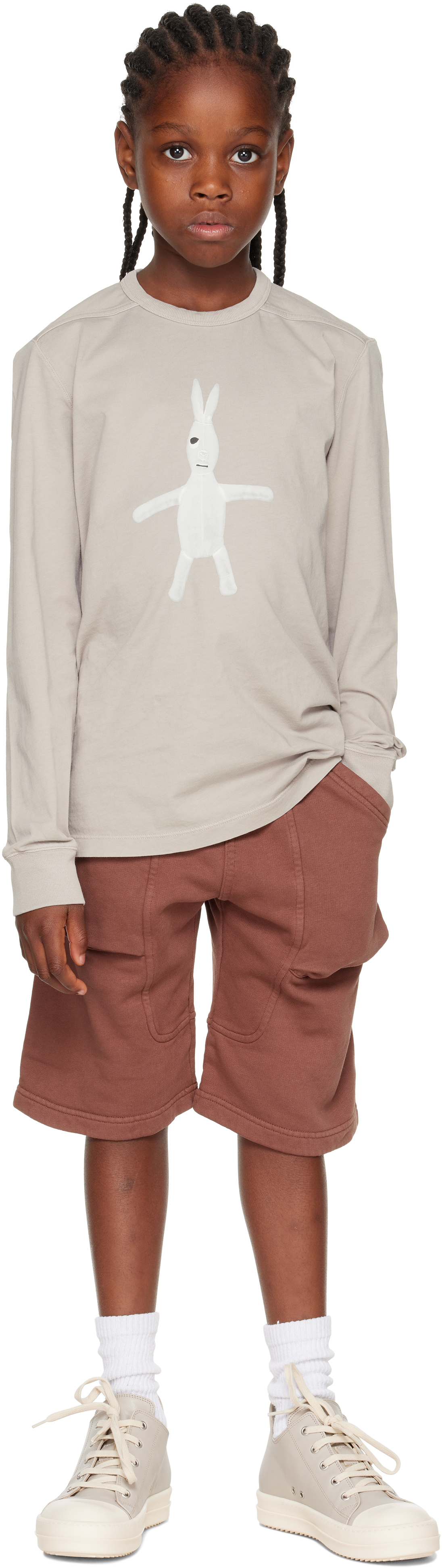 Rick Owens Kids Off-white Low Sneaks Sneakers In Gray