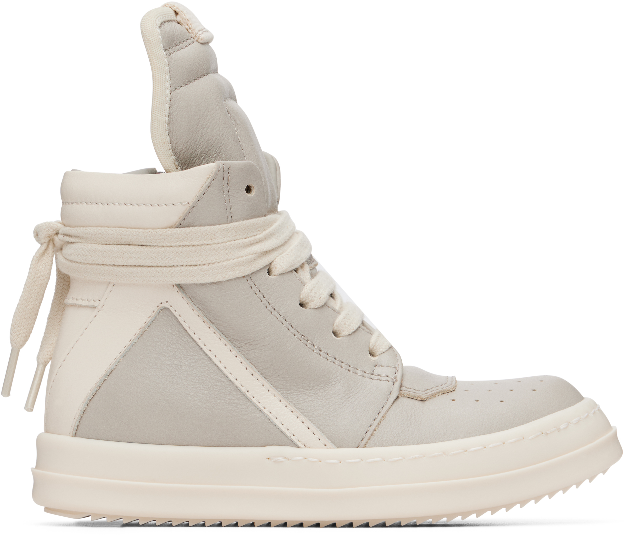 Rick Owens Kids Off-white Geobaskets Sneakers In Gray
