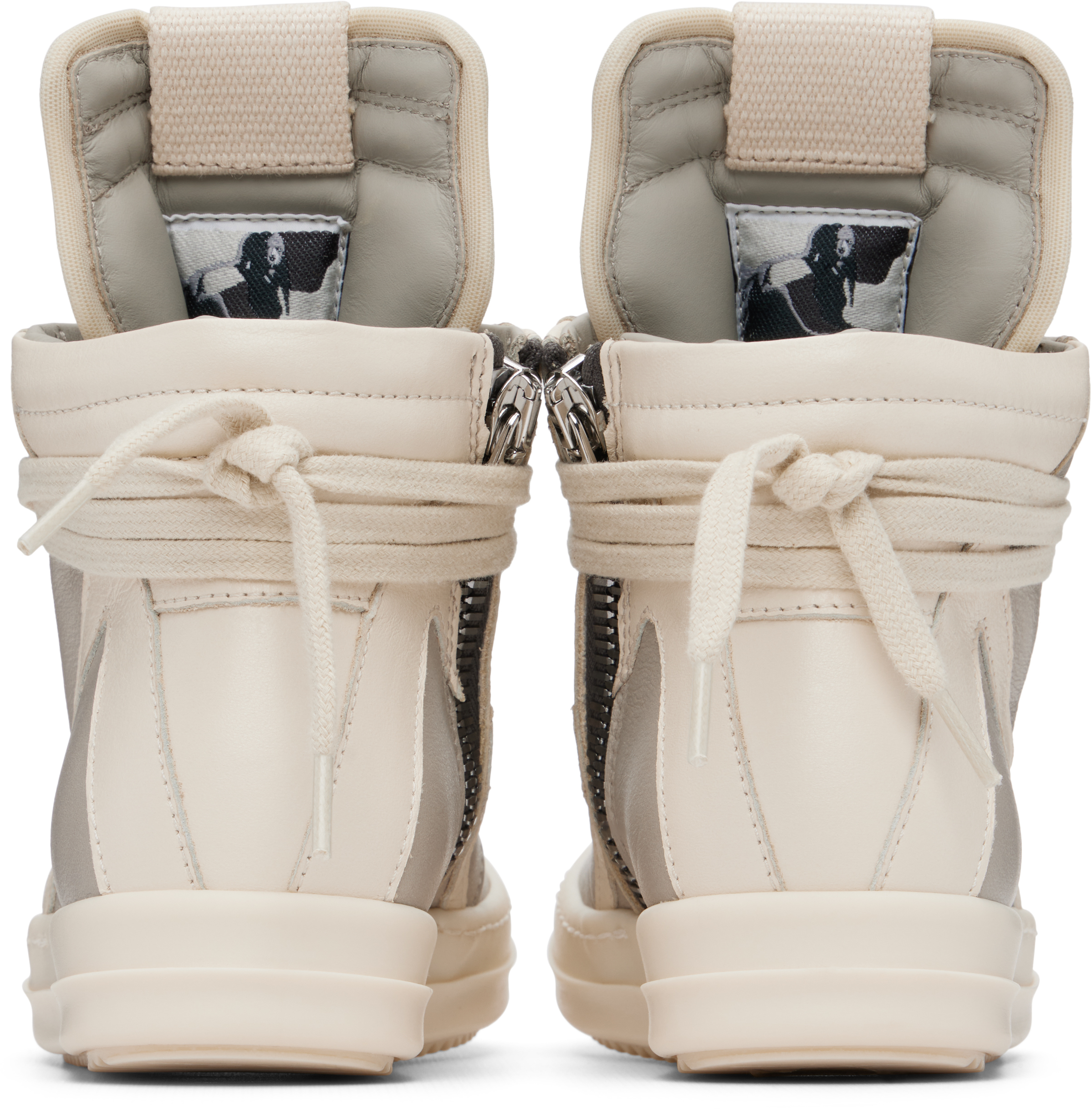 Rick Owens Kids Off-white Geobaskets Sneakers In Gray