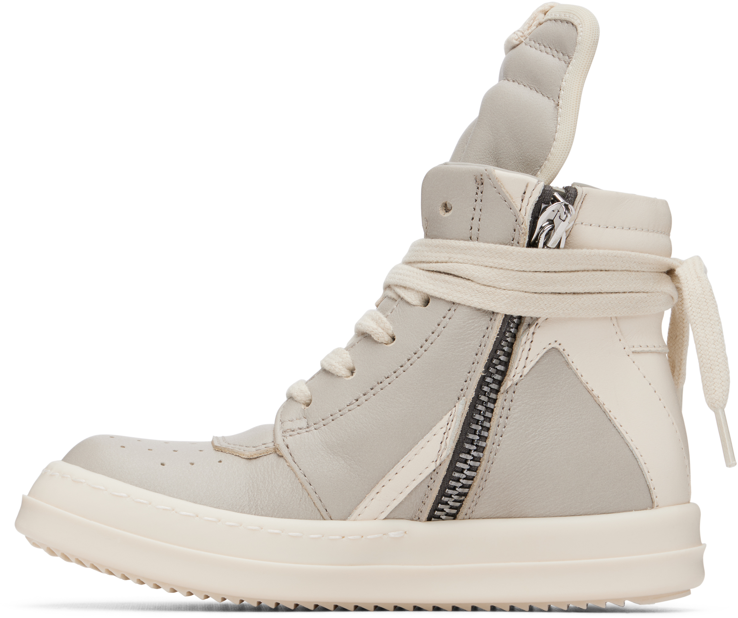 Rick Owens Kids Off-white Geobaskets Sneakers In Gray