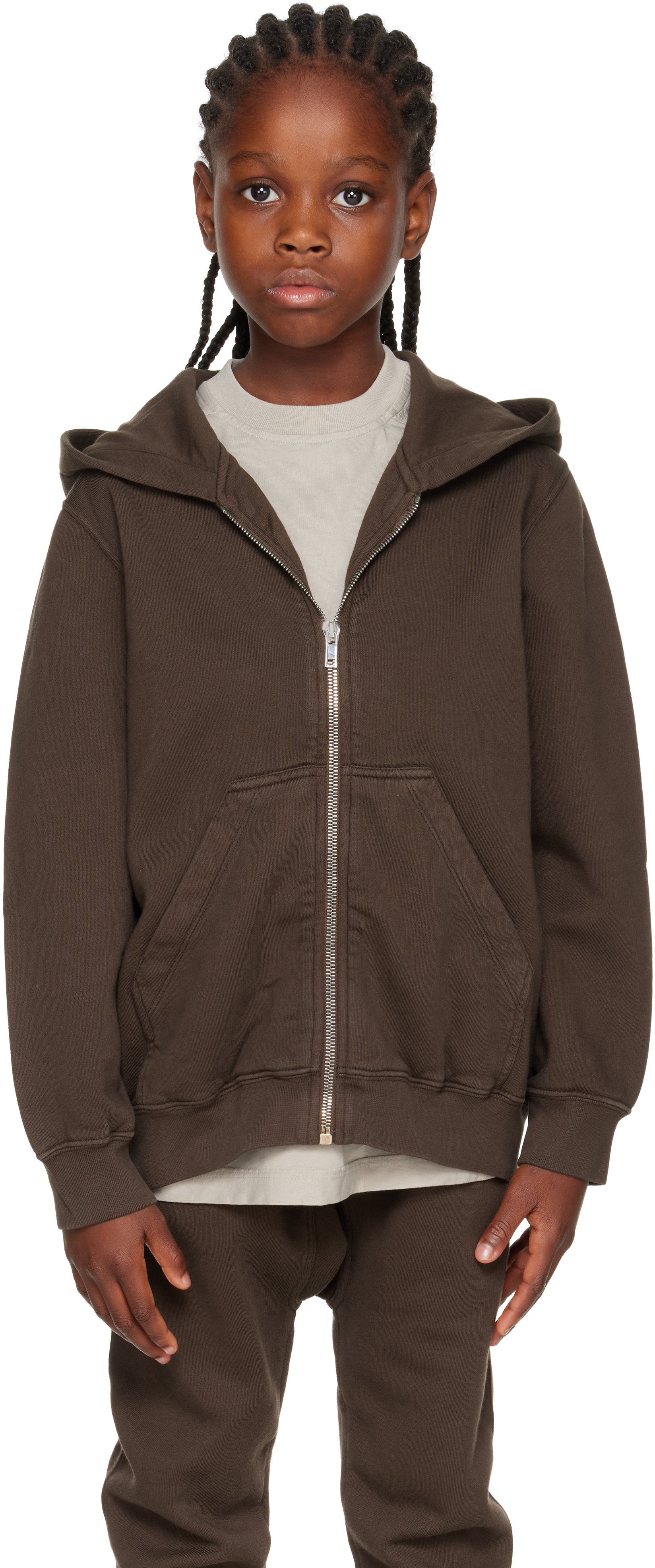 Rick Owens Big Kids Gray Concordians Jason's Hoodie In Blue