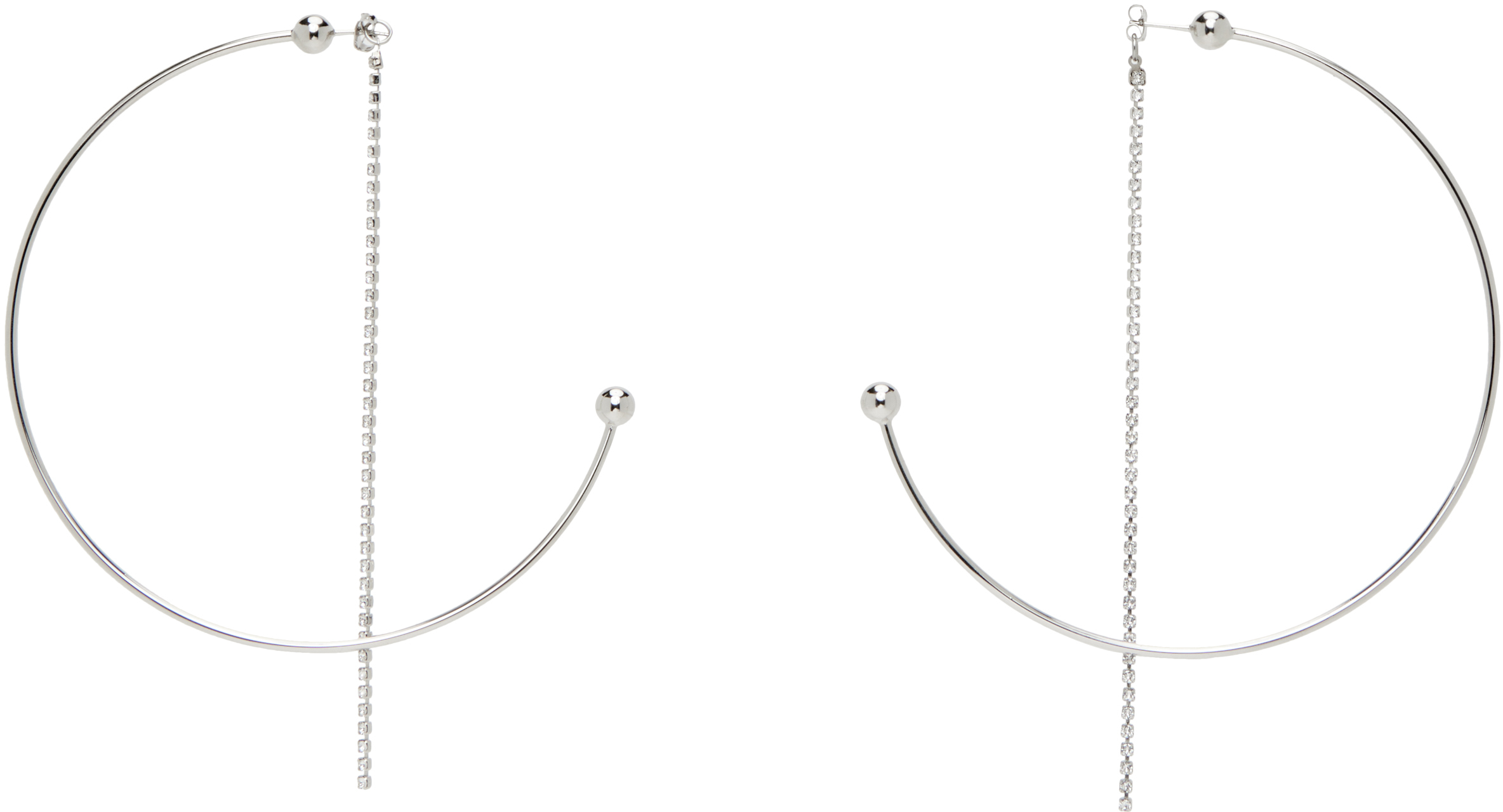 Justine Clenquet Justin Crystal Earrings In Silver