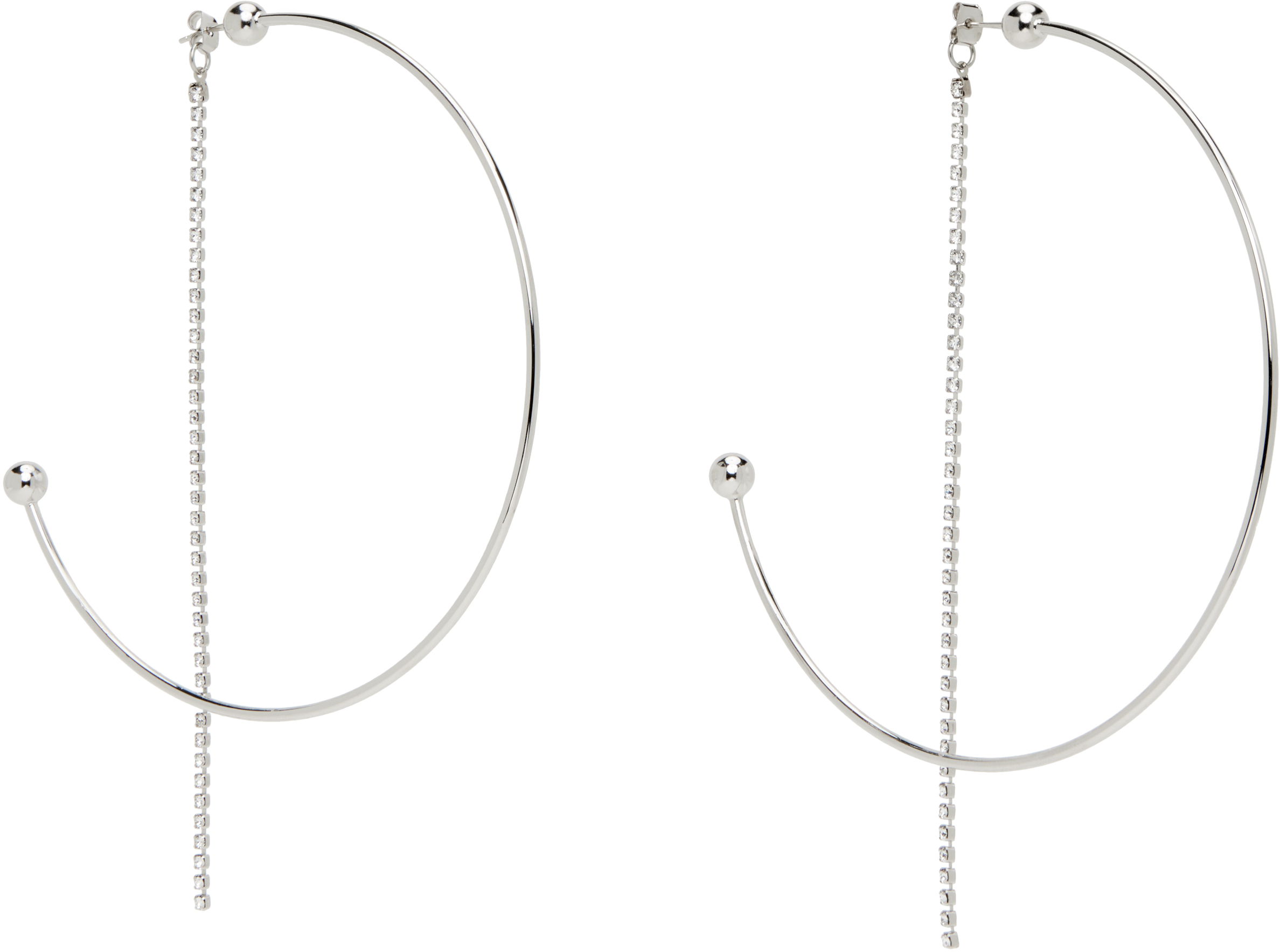 Justine Clenquet Justin Crystal Earrings In Silver