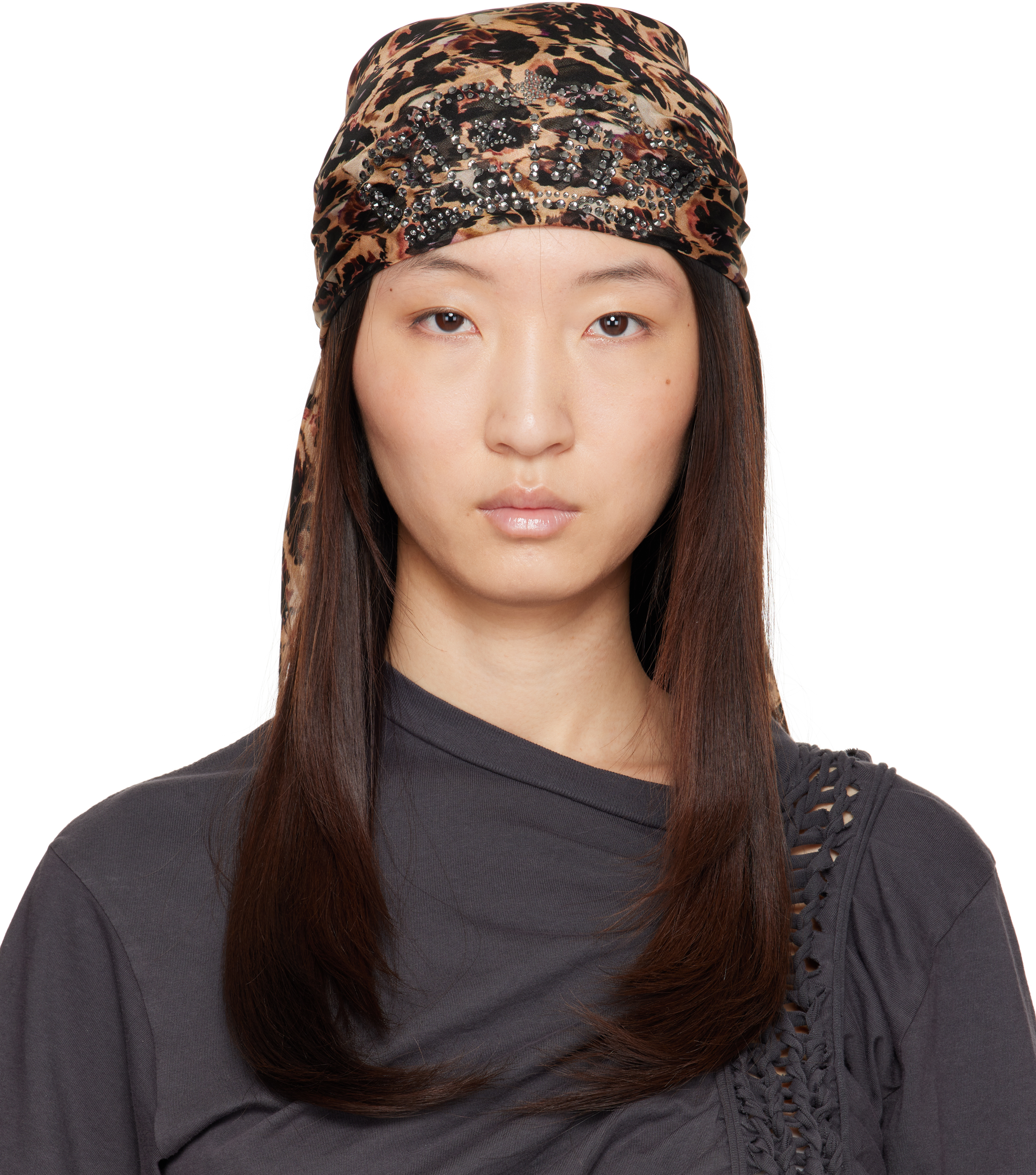 Collina Strada Brown Princess Foulard Scarf
