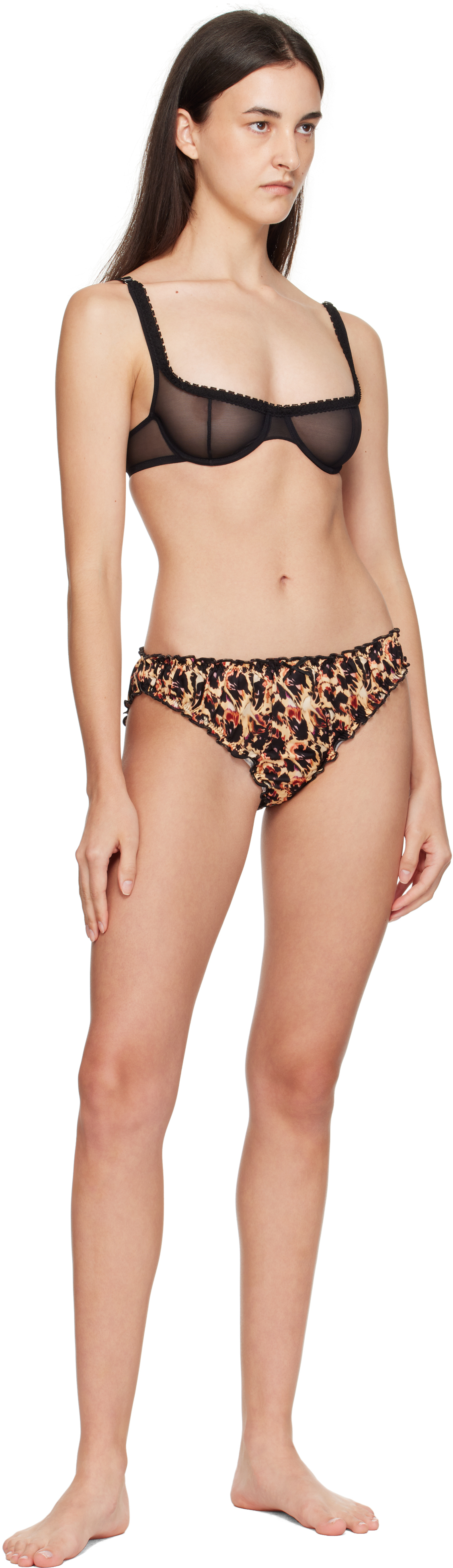 Collina Strada Beige & Black Leopard Peony Magnolia Briefs In Brown