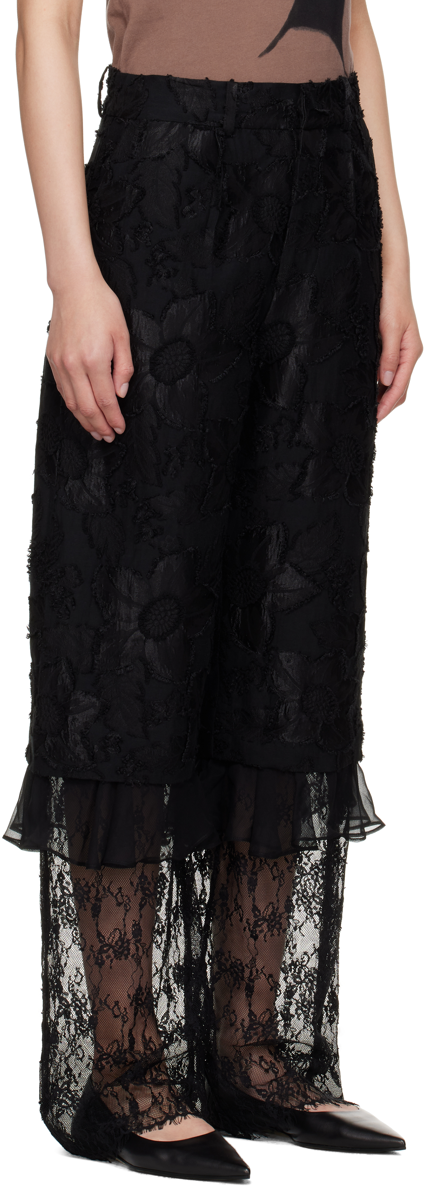 Collina Strada Black Geranium Trousers In Black