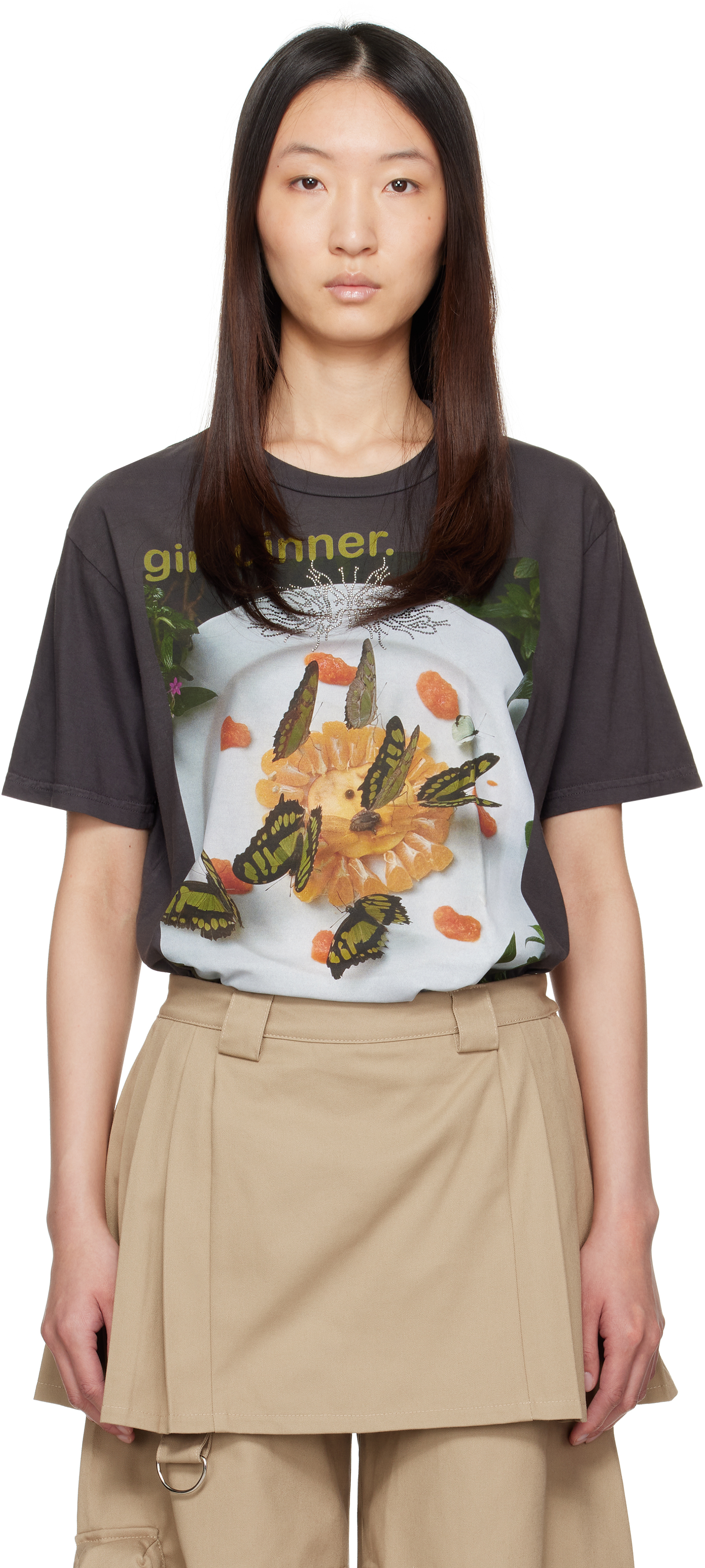 【関税込み】Collina Strada グレー ペイント Tシャツ メンズ Collina Strada Tシャツ | オンラインセールは最大55