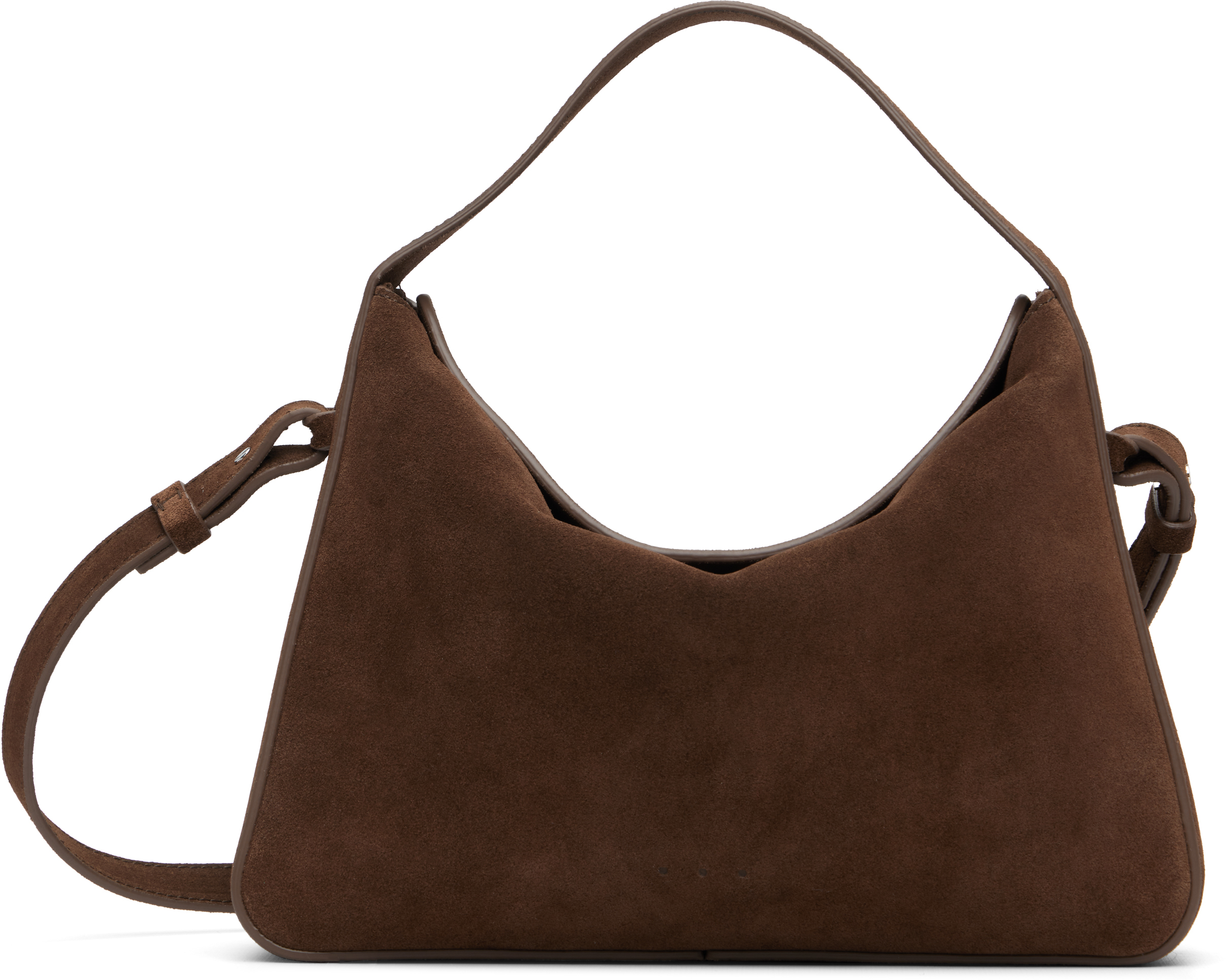Brown Soft Baguette Crossbody Bag