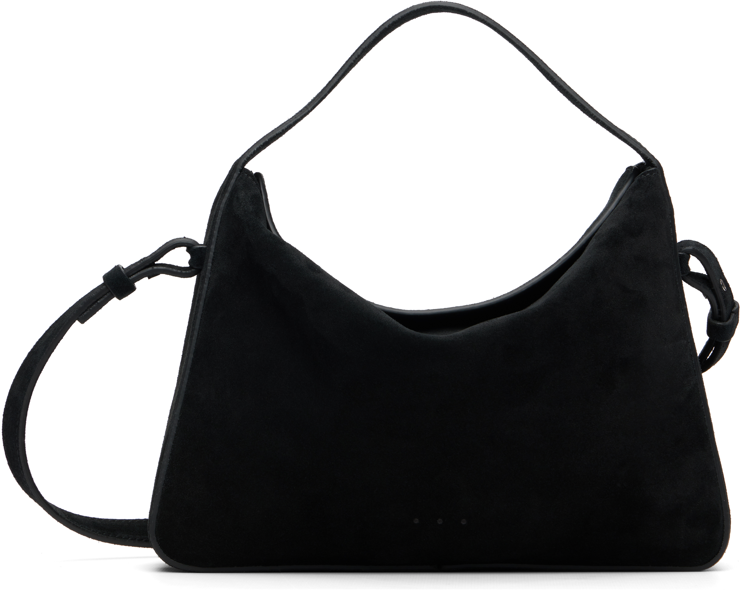 Black Soft Baguette Crossbody Bag