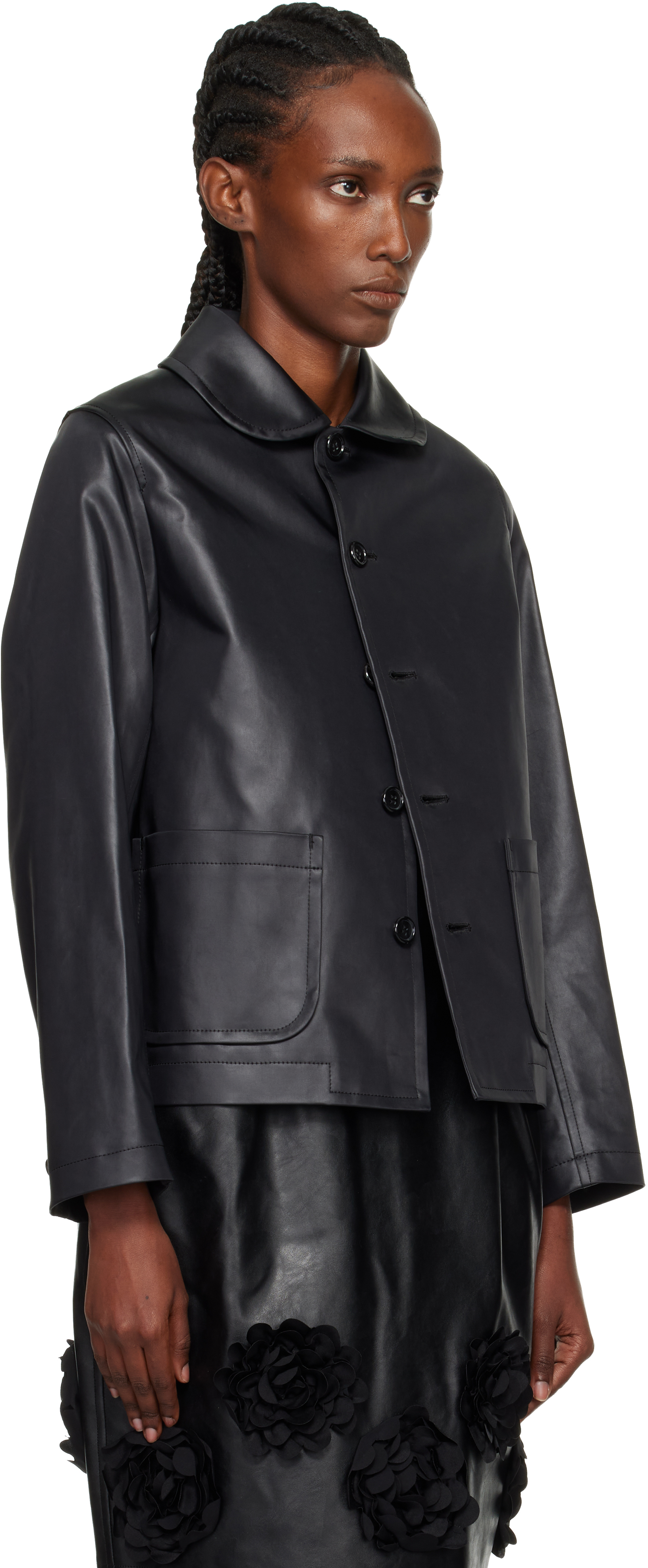 Tao Comme Des Garçons Black Satin Jacket In Black