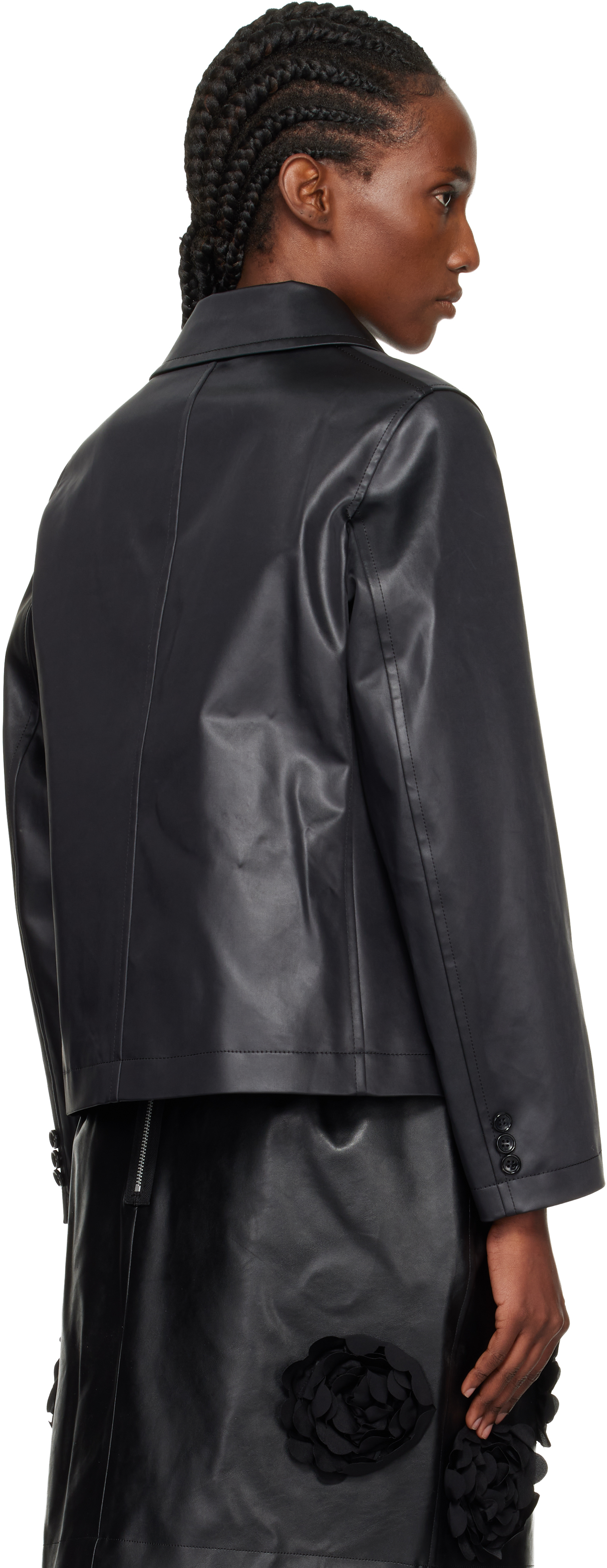Tao Comme Des Garçons Black Satin Jacket In Black