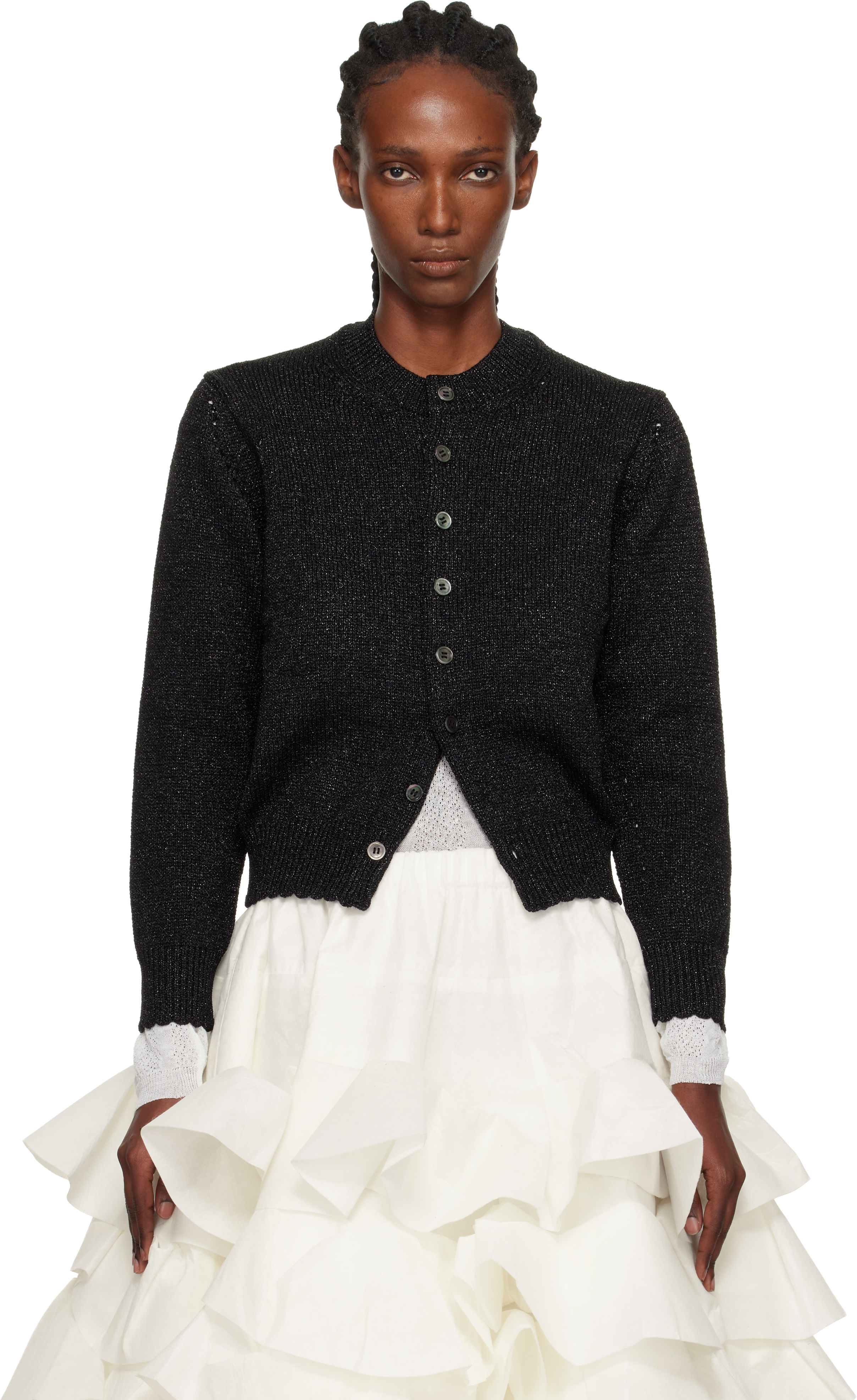 Tao Comme Des Garçons Black Wool Mix Cardigan In Black