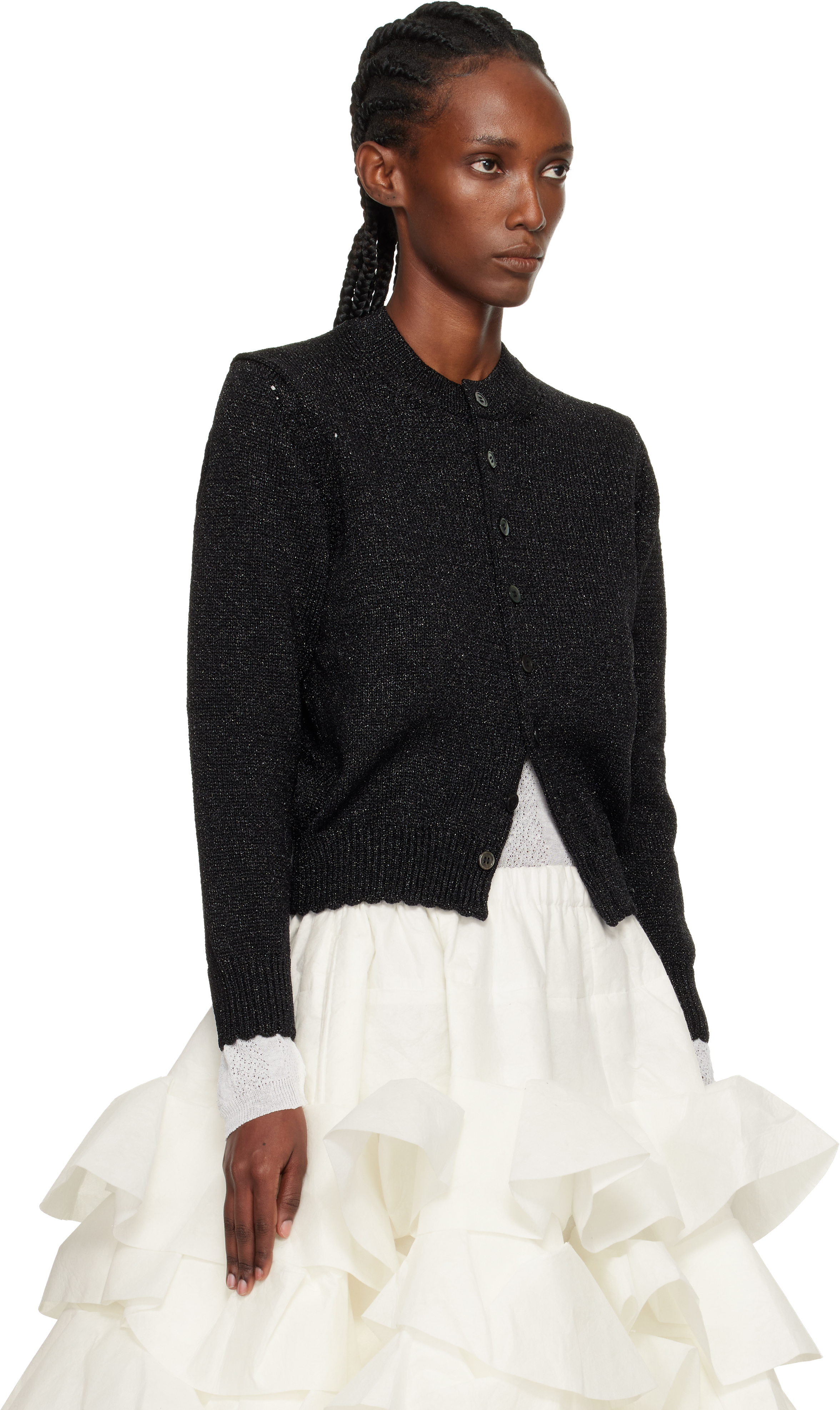 Tao Comme Des Garçons Black Wool Mix Cardigan In Black