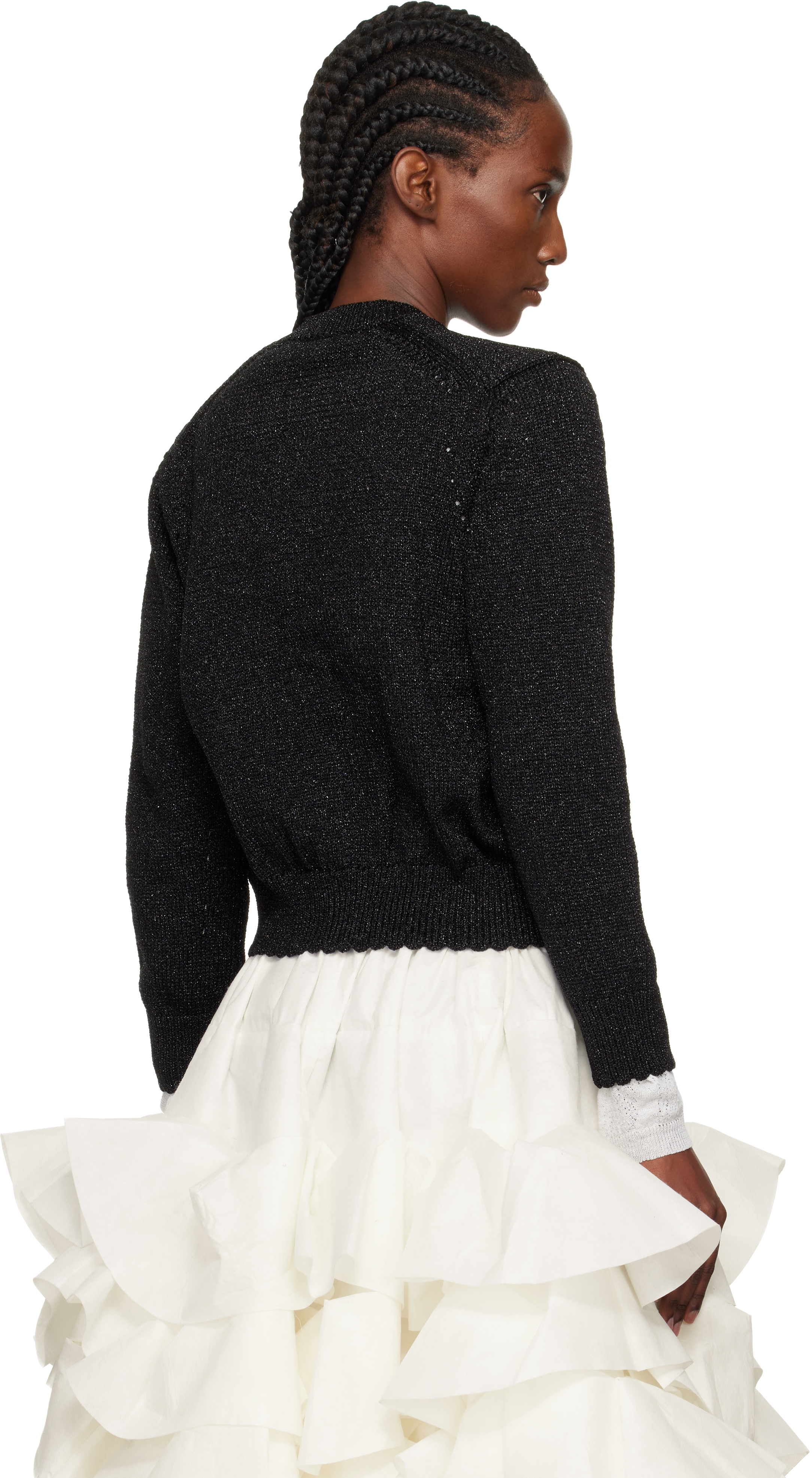 Tao Comme Des Garçons Black Wool Mix Cardigan In Black