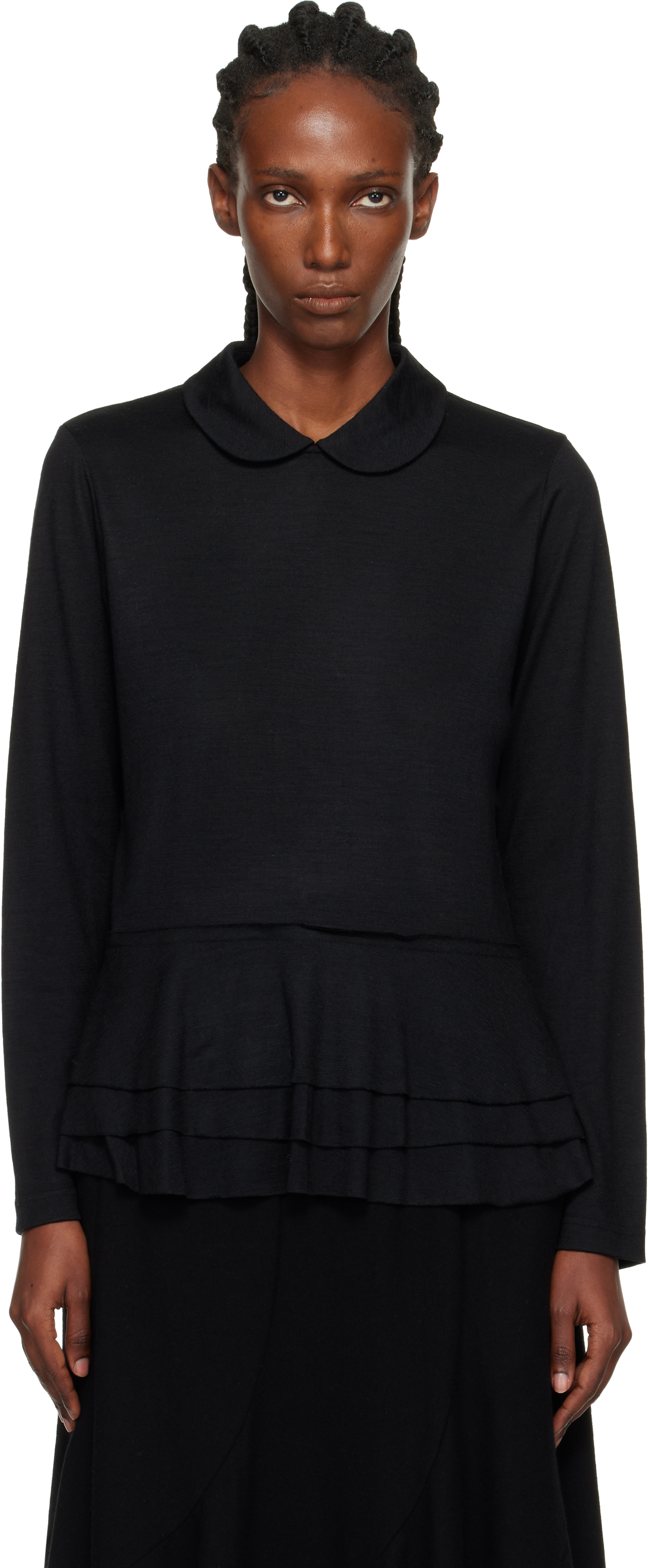 Tao Comme Des Garçons Black Tiered Wool Jersey Sweater In Black