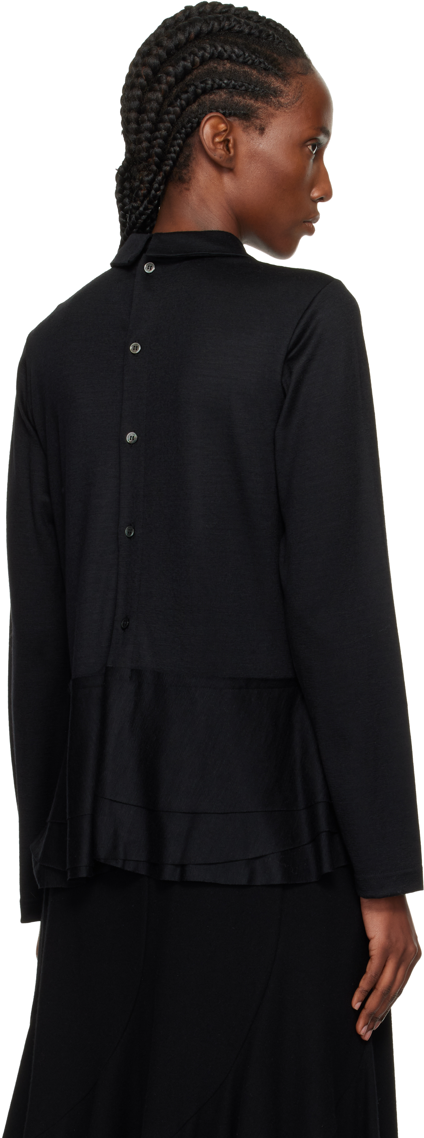 Tao Comme Des Garçons Black Tiered Wool Jersey Sweater In Black