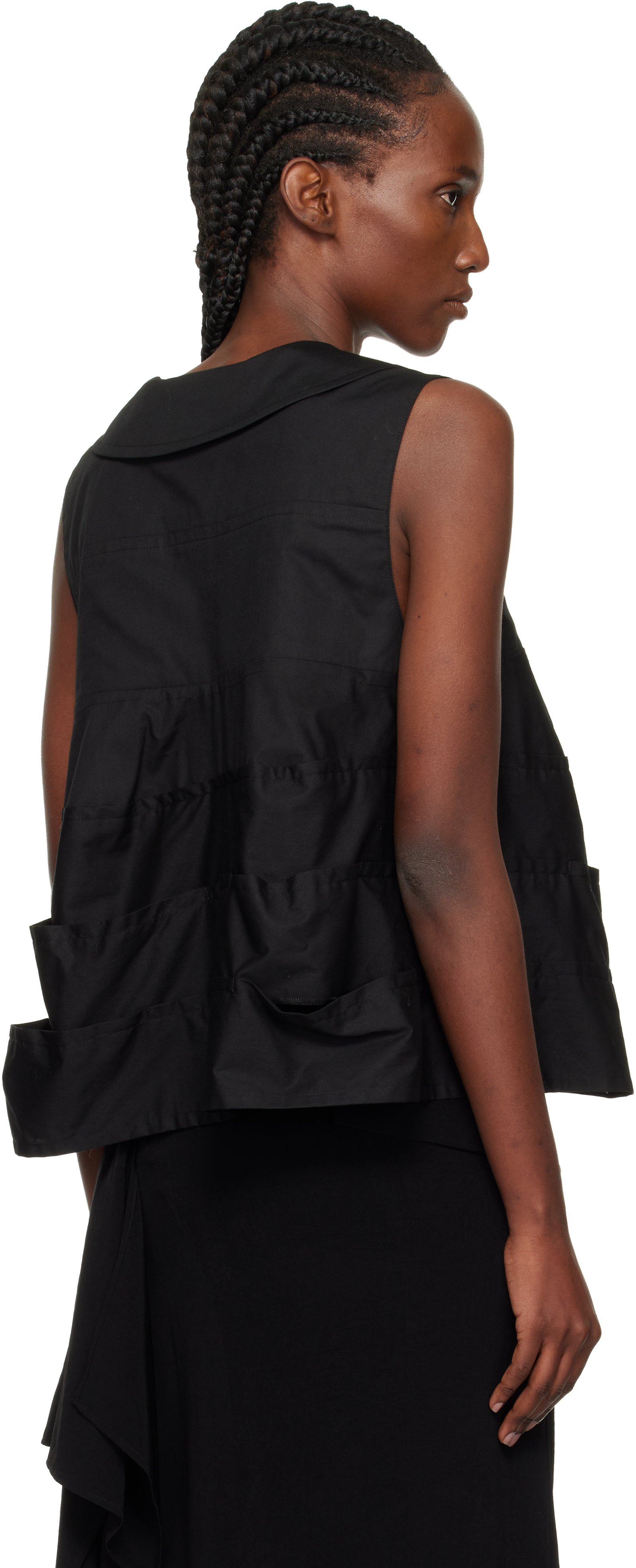 Tao Comme Des Garçons Black Cotton Broad Top In Black