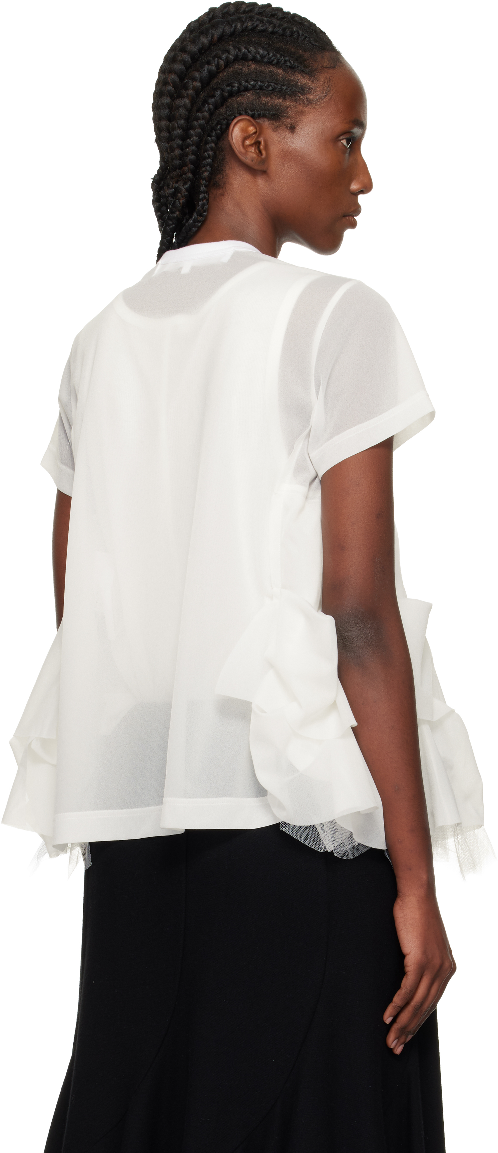 Tao Comme Des Garçons White Tiered T-shirt In White