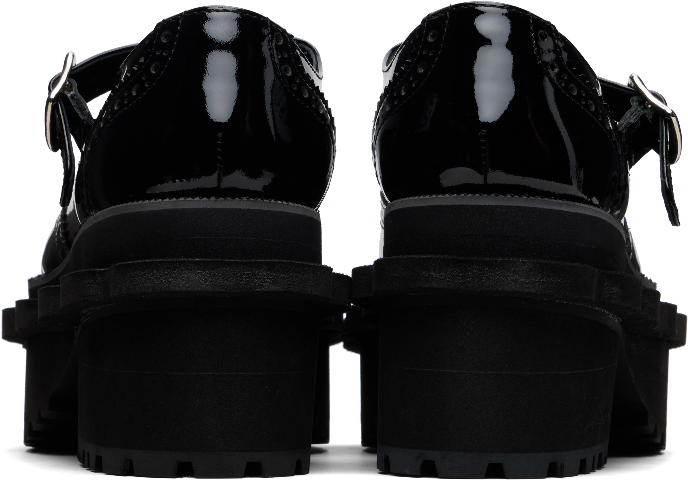 Tao Comme Des Garçons Black Platform Ballerina Flats In Black
