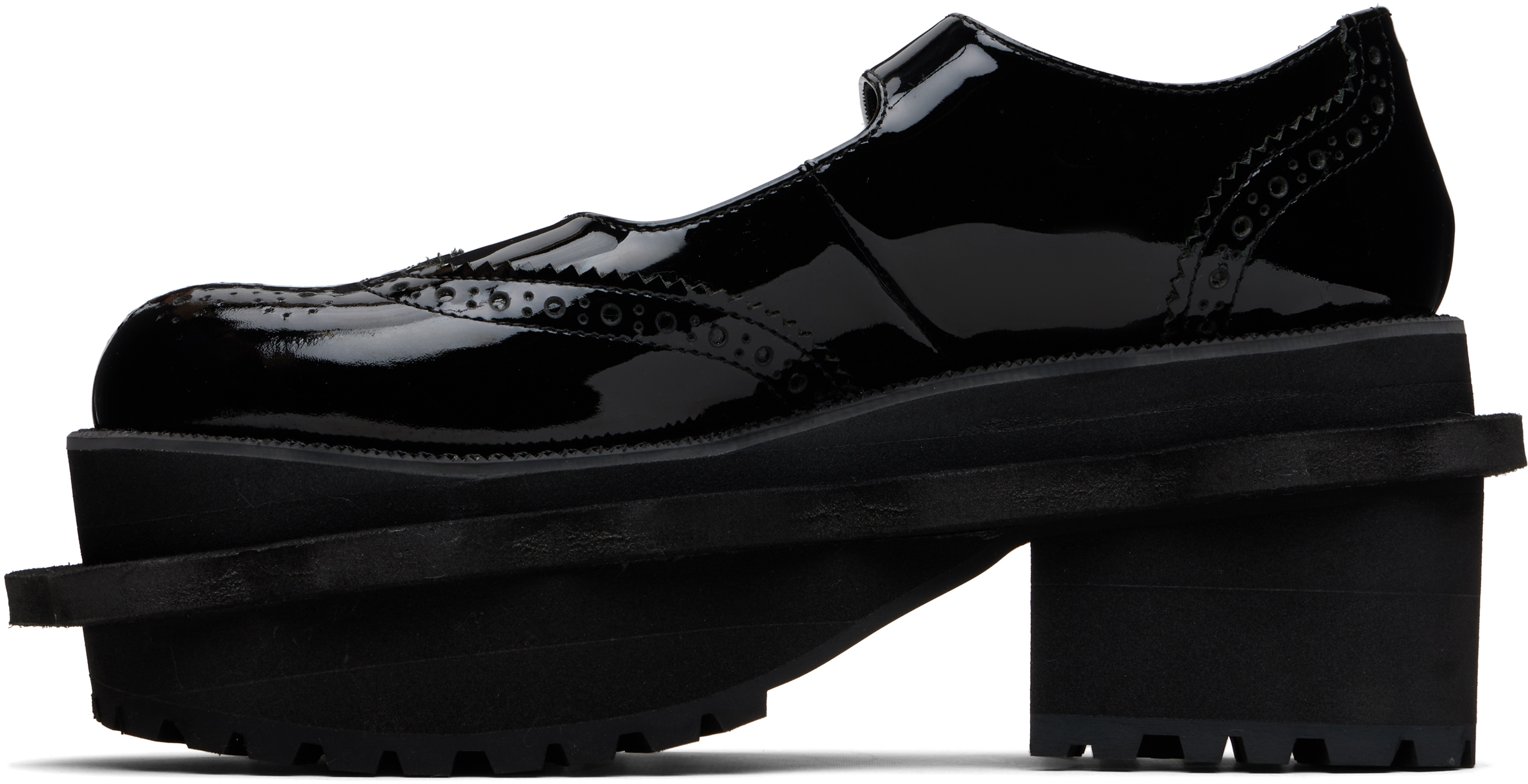 Tao Comme Des Garçons Black Platform Ballerina Flats In Black