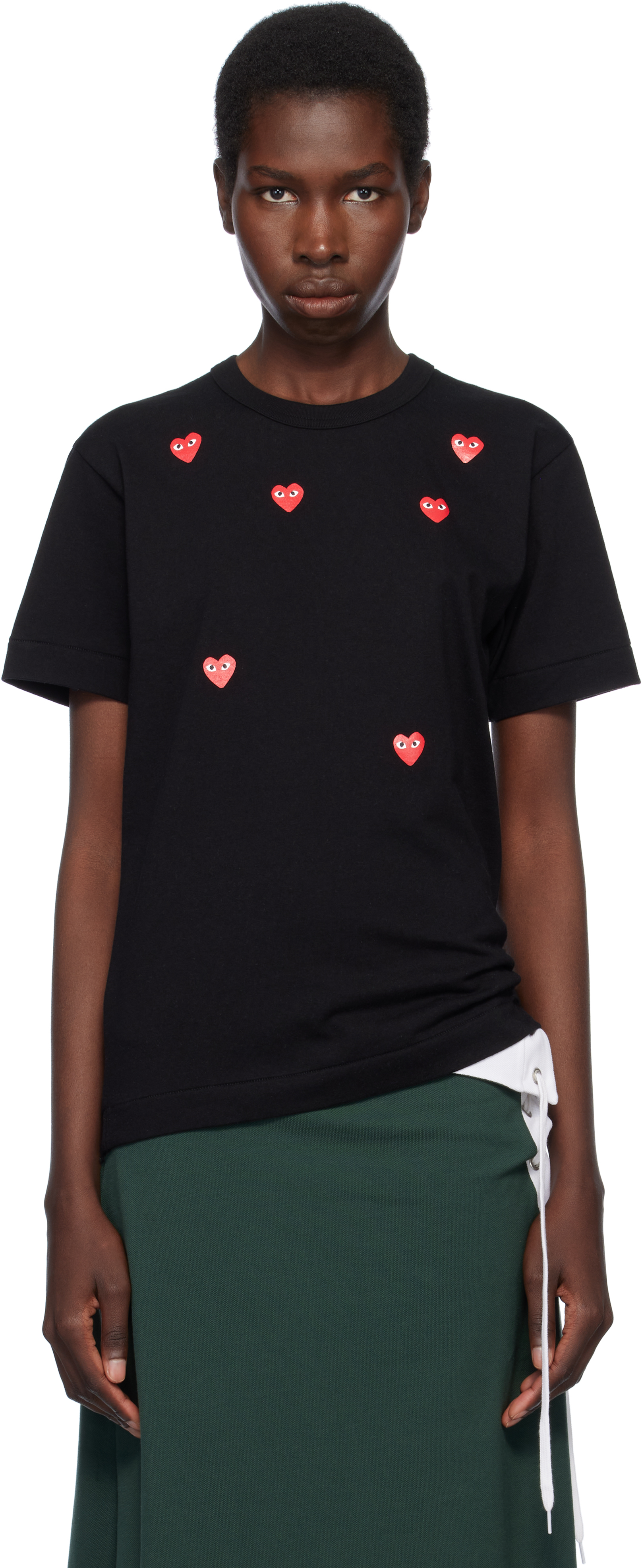 COMME des GARÇONS PLAY Black Multiple Heart Logo T-shirt