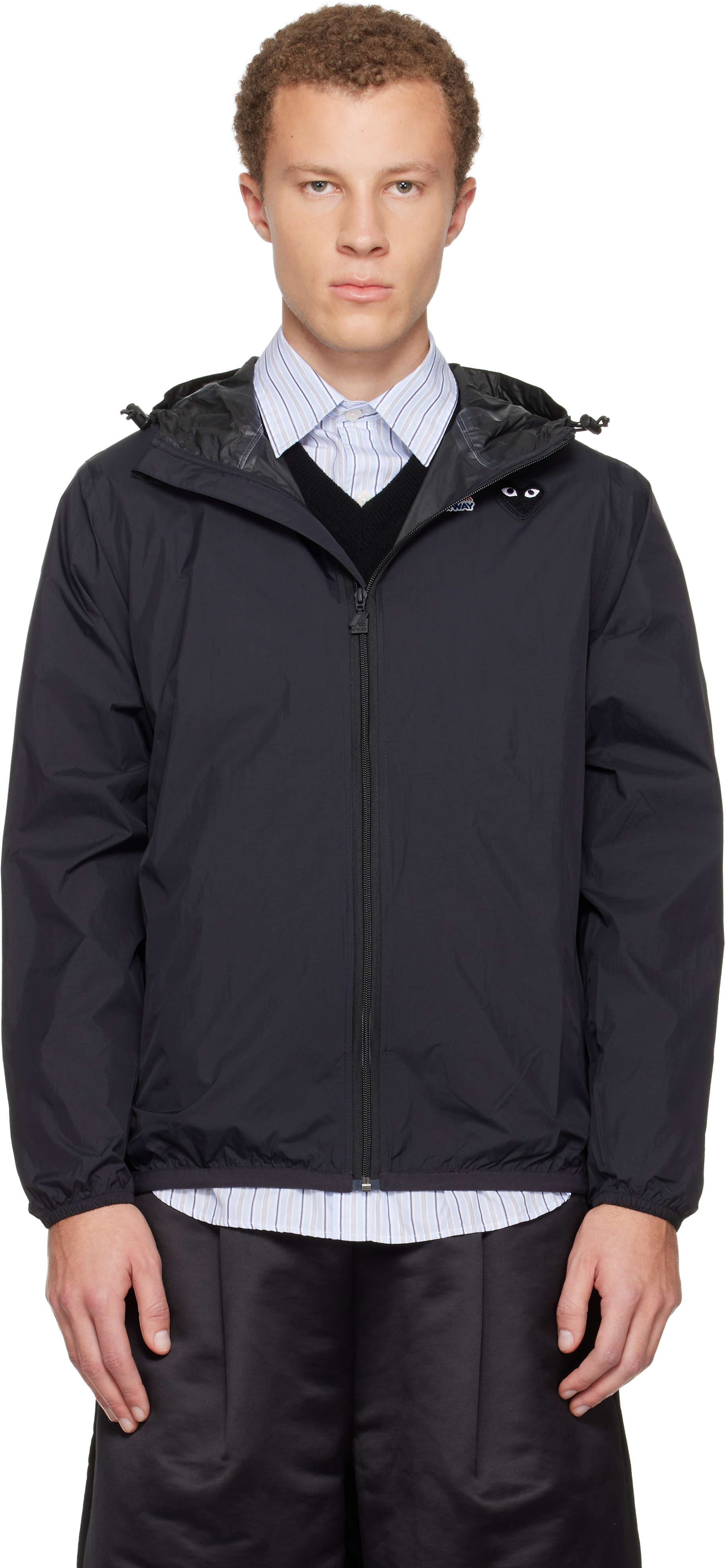 COMME des GARÇONS PLAYのブラック K-Wayエディション フルジップ