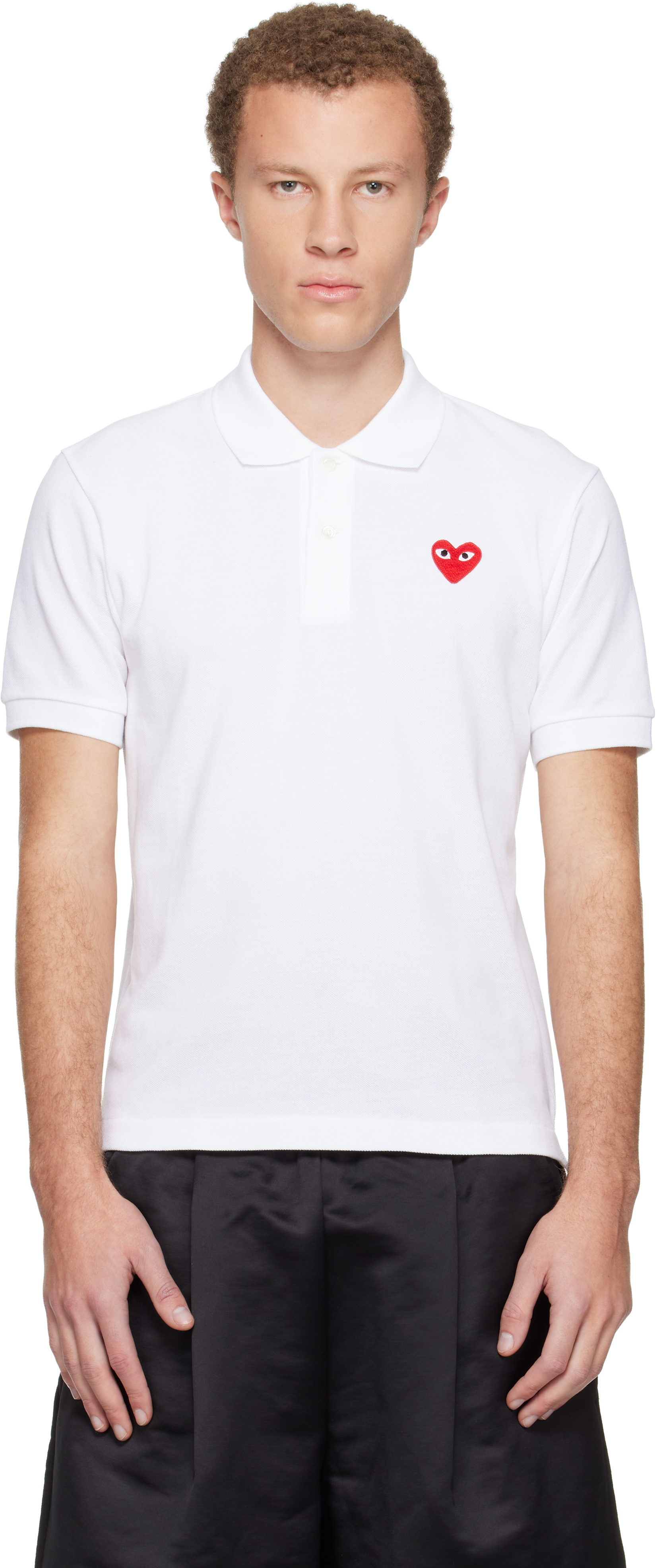 COMME des GARÇONS PLAYのホワイト レッドエンブレム ポロシャツがセール中