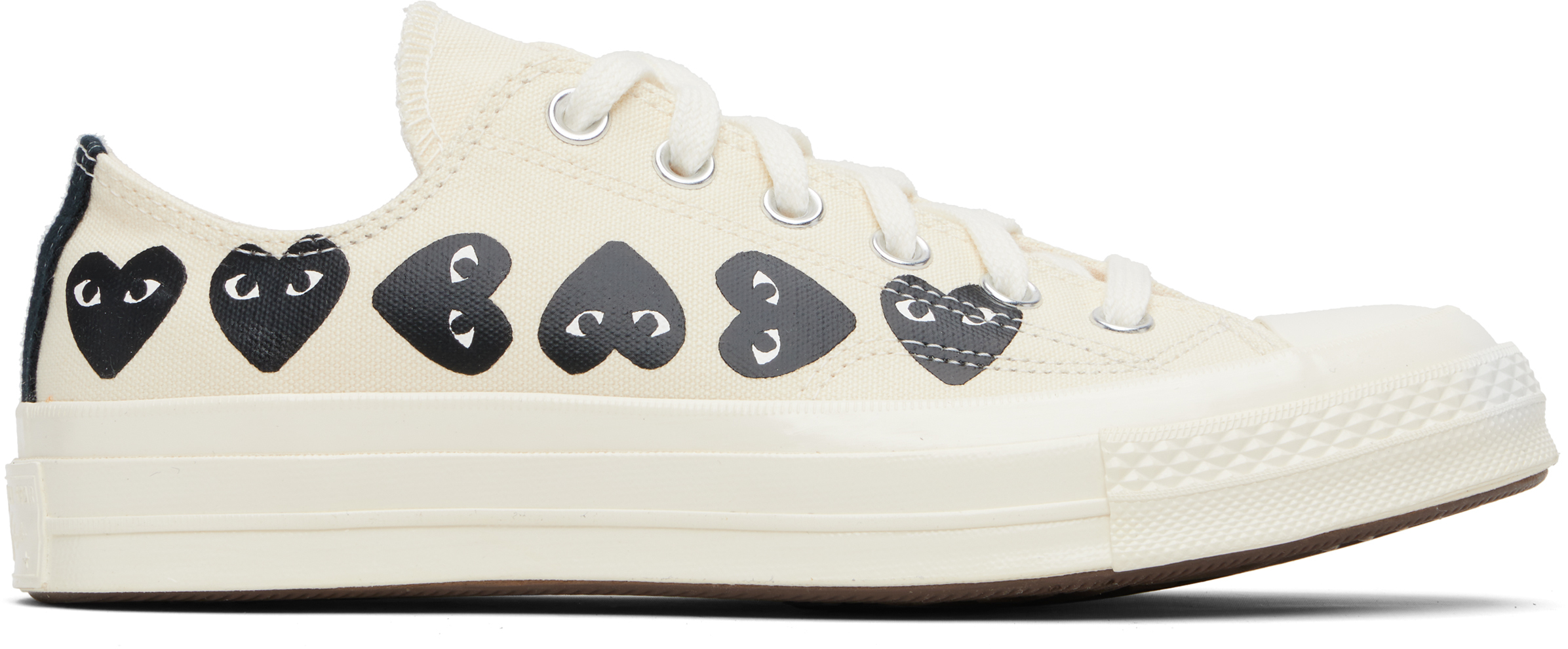Comme Des Garçons Play Beige Converse Edition Chuck 70 Multi Heart Sneakers In Neutral