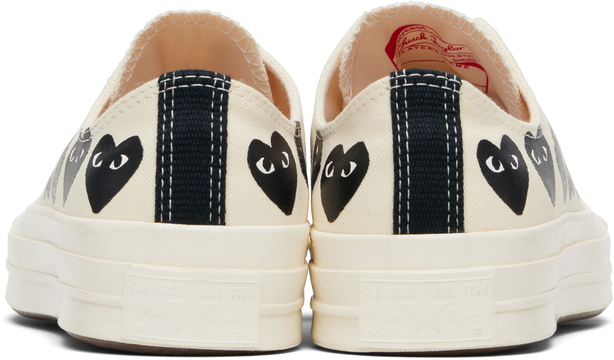 Comme Des Garçons Play Beige Converse Edition Chuck 70 Multi Heart Sneakers In Neutral