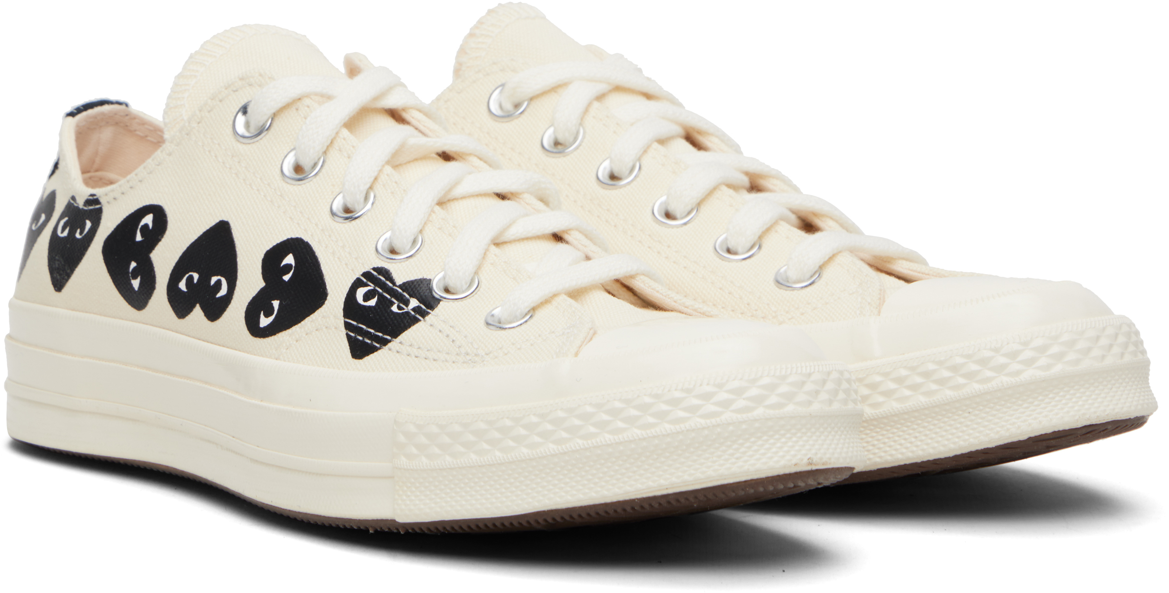 Comme Des Garçons Play Beige Converse Edition Chuck 70 Multi Heart Sneakers In Neutral