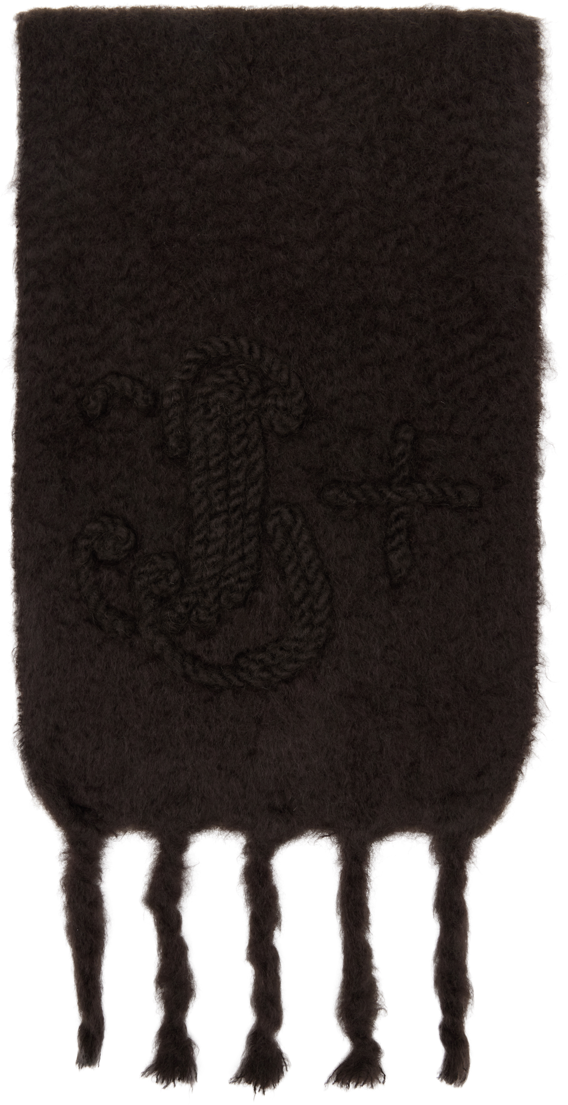 Jil Sander Brown Mohair Scarf