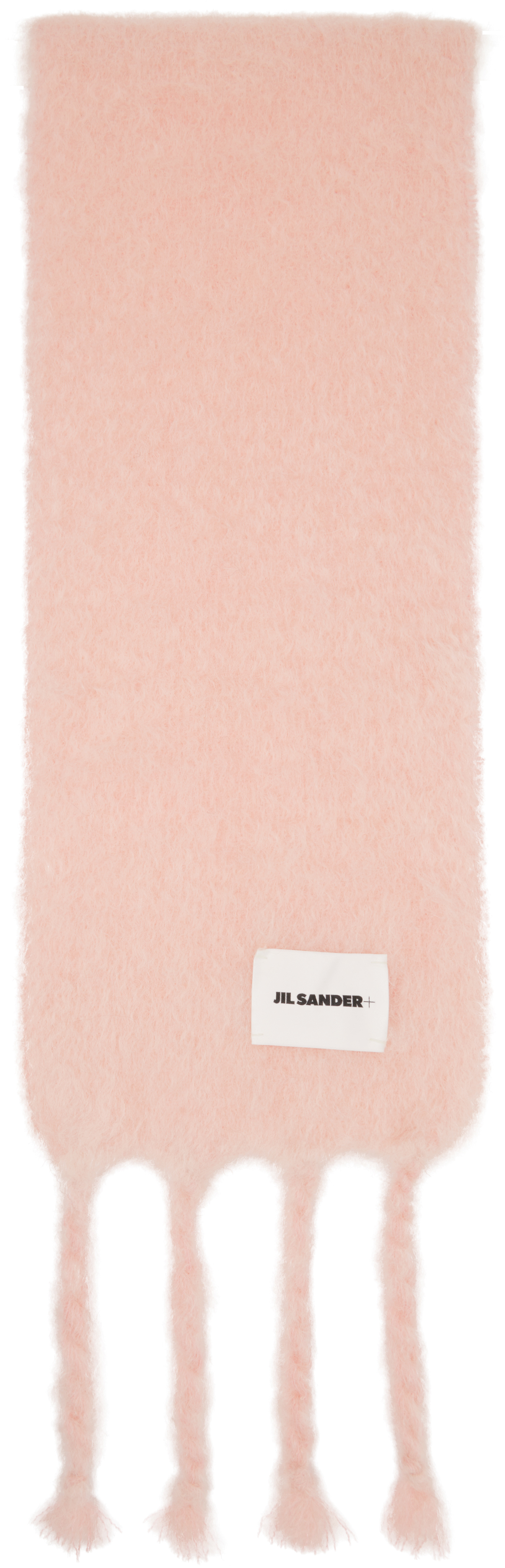 Jil Sander Pink Slim Wool Blend Scarf