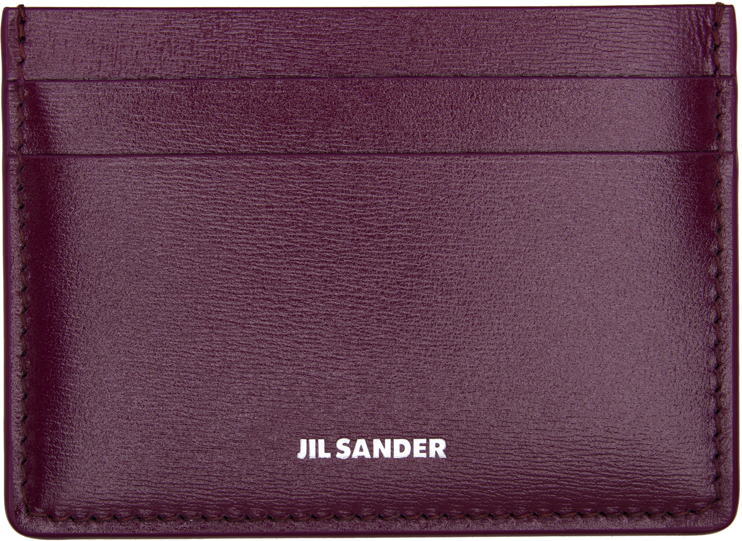 Jil Sander Burgundy Credit Card Holder