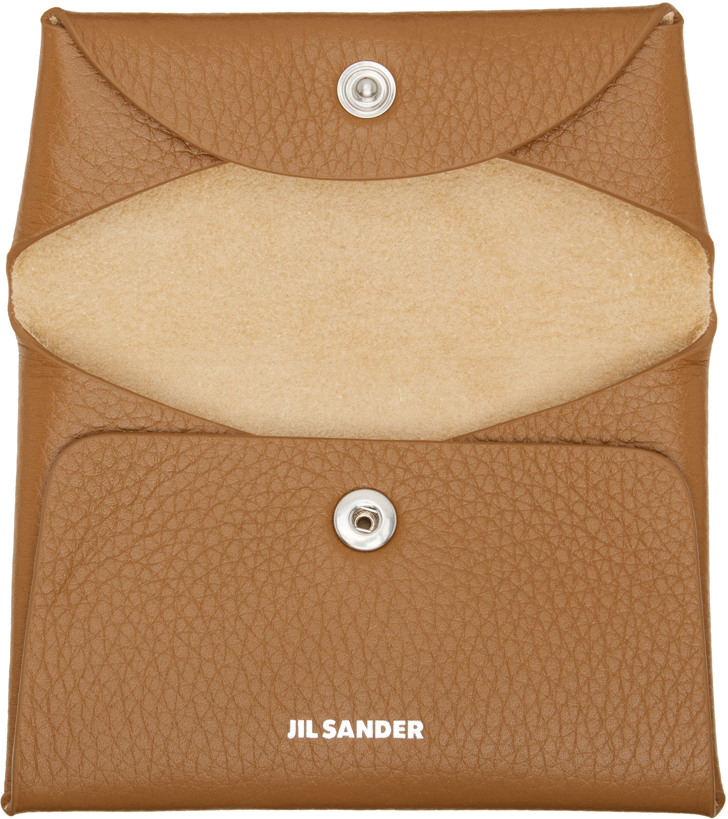 Jil Sander Brown Folded Coin Pouch