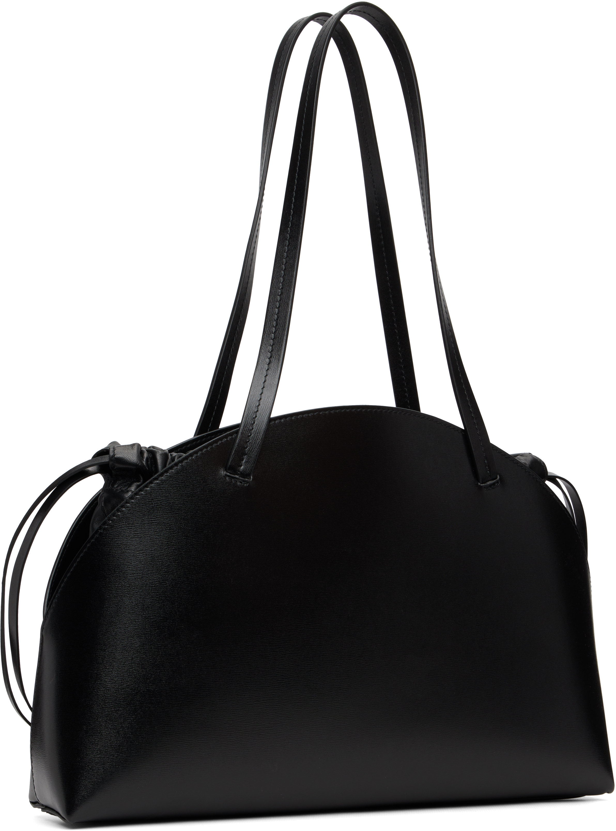 Jil Sander Black Curve Shoulder Medium Tote In Black