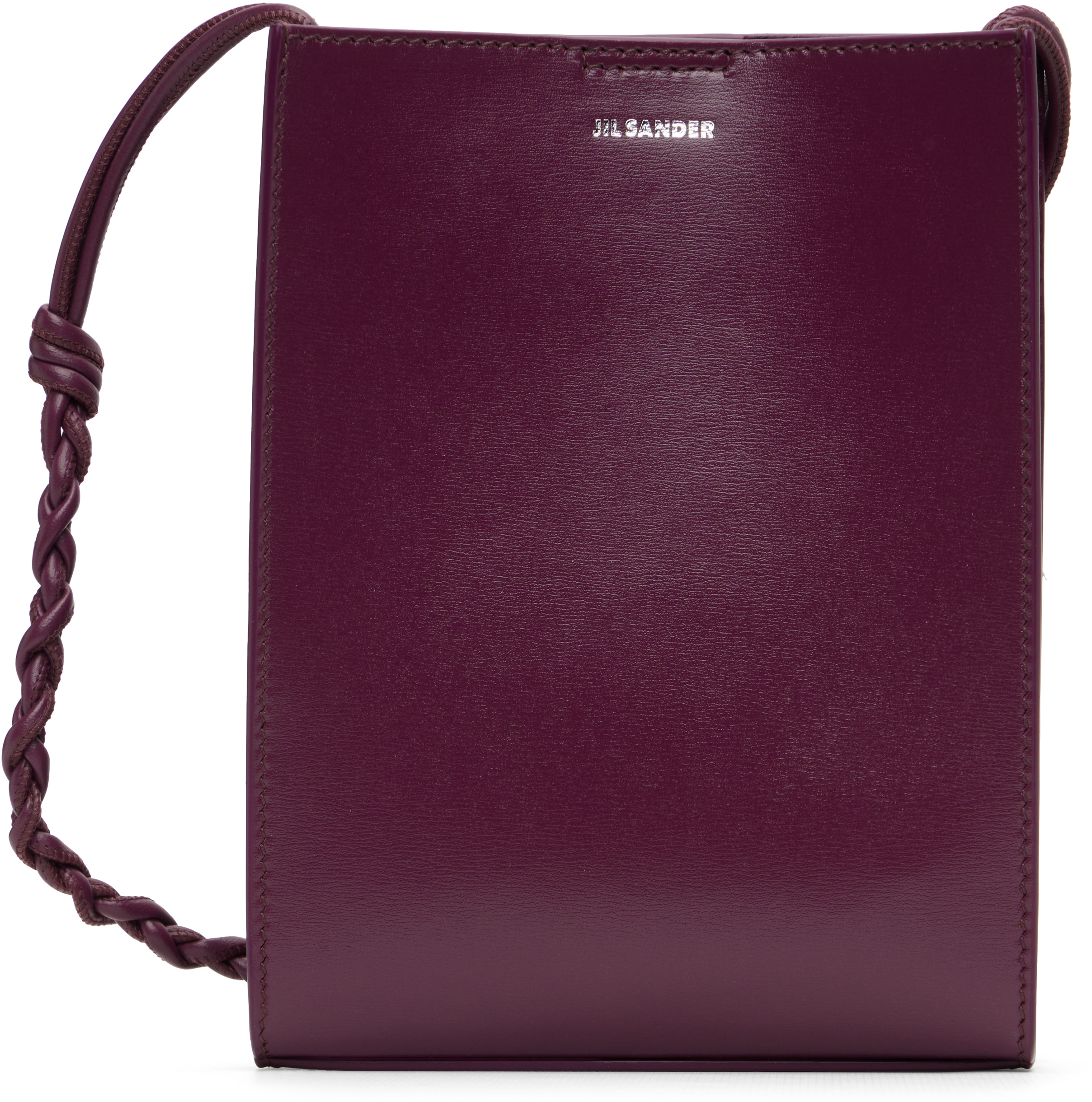 Burgundy Tangle Small Bag by Jil Sander on Sale