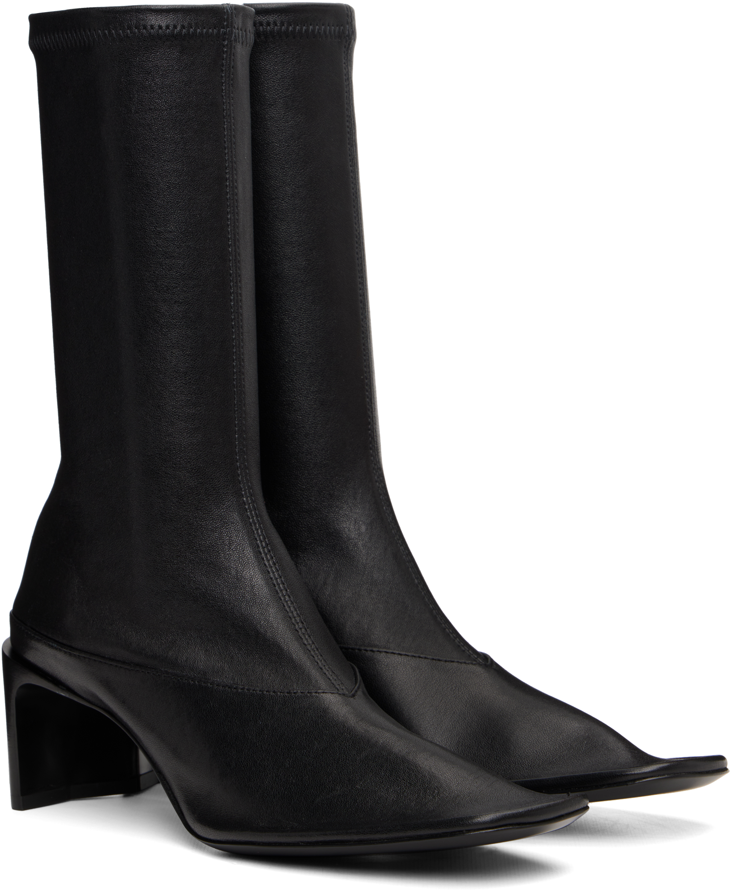 Jil Sander Black Mid-calf Boots In Black