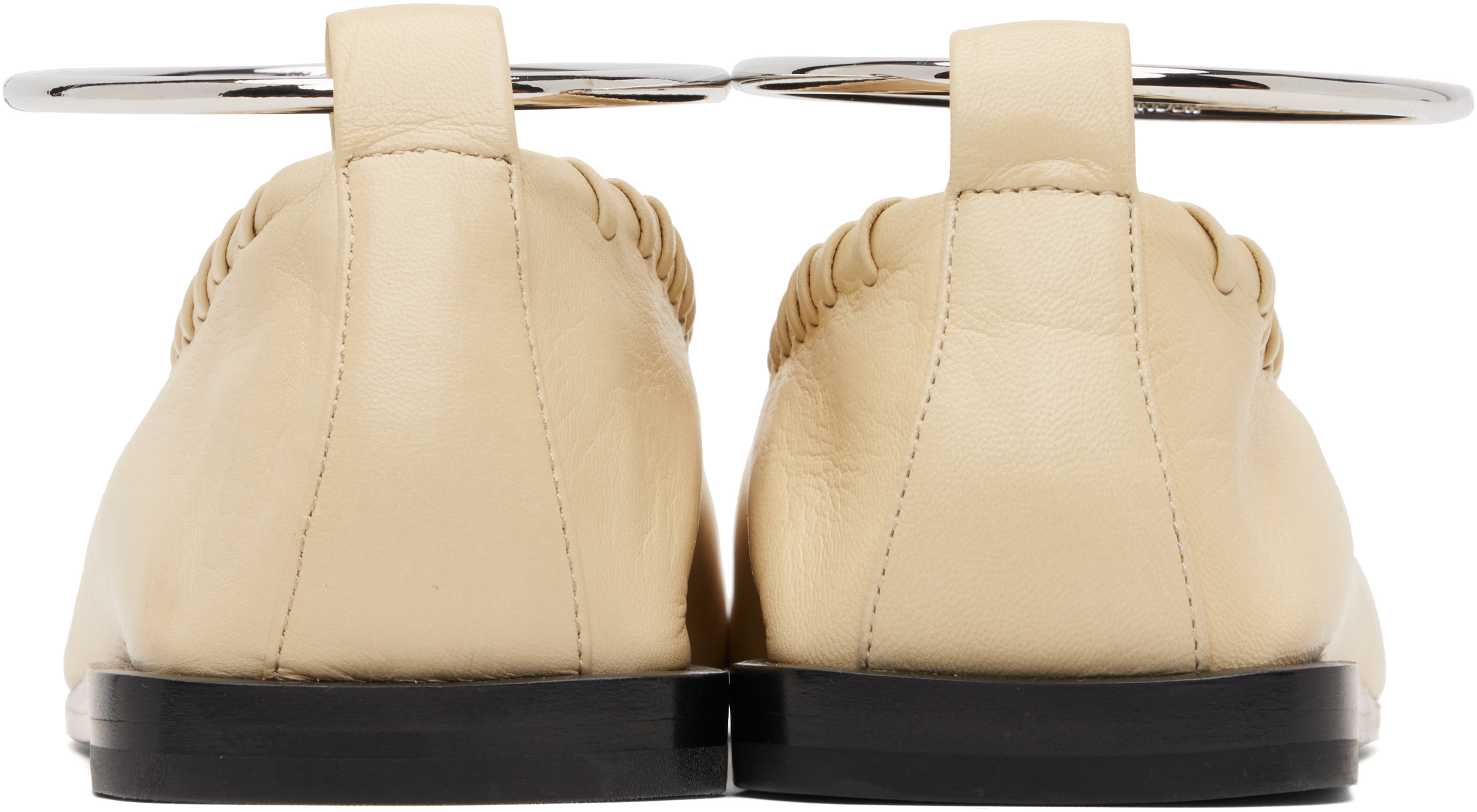 Jil Sander Beige Ring Ballerina Flats In Neutral