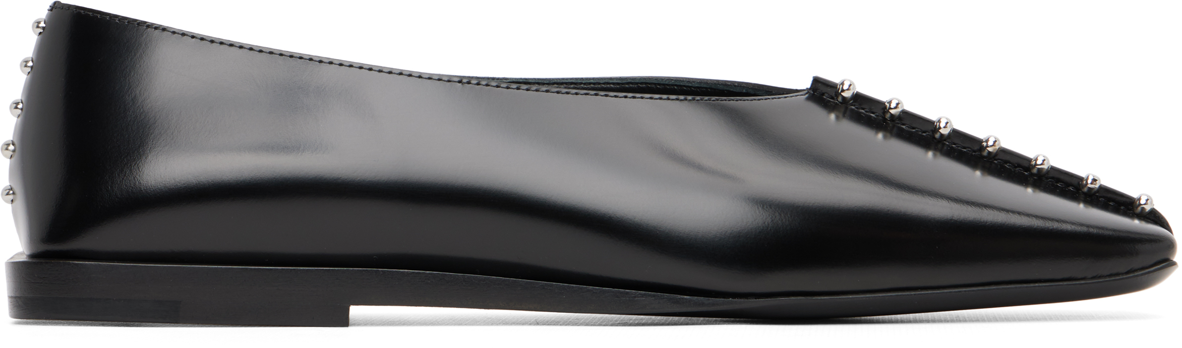 Jil Sander Women Leather Ballerina Flats In Black