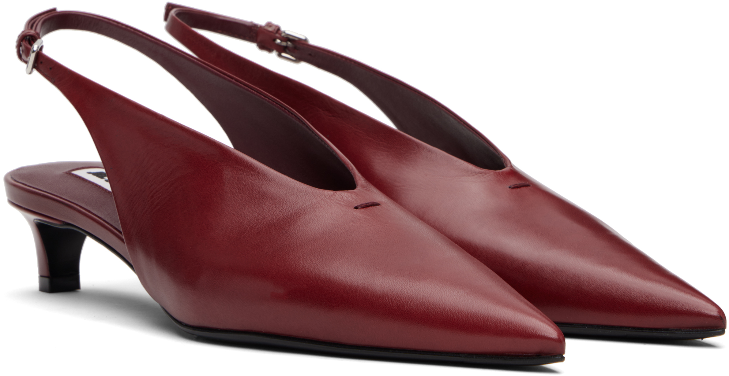 Jil Sander Red Slingback Heels