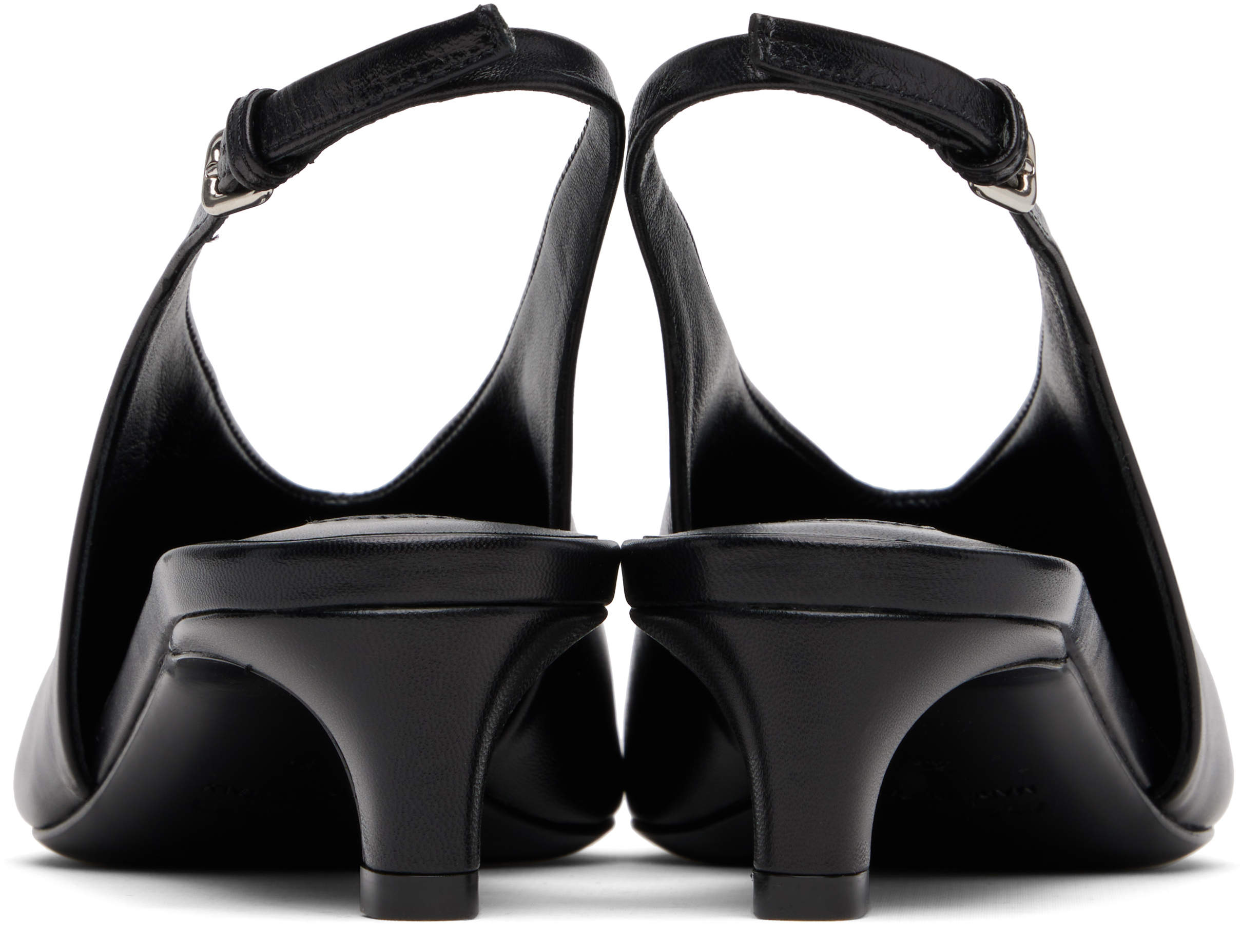 Jil Sander 35 Leather Slingback Pumps In Black