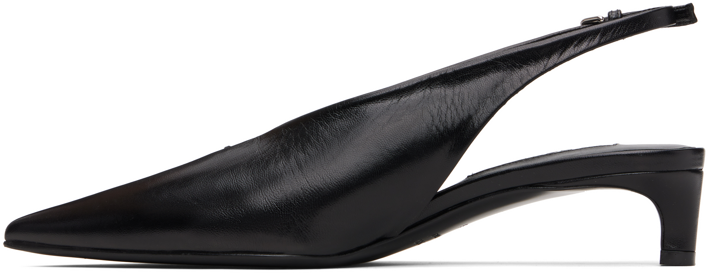 Jil Sander 35 Leather Slingback Pumps In Black