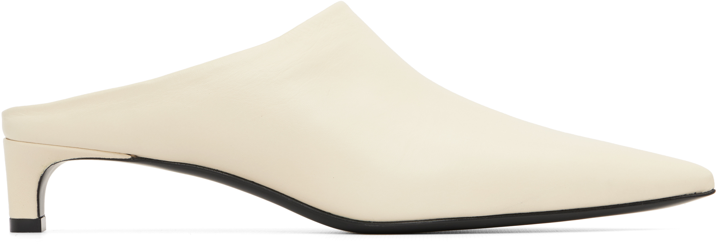 Jil Sander: Off-White Mule Heels | SSENSE
