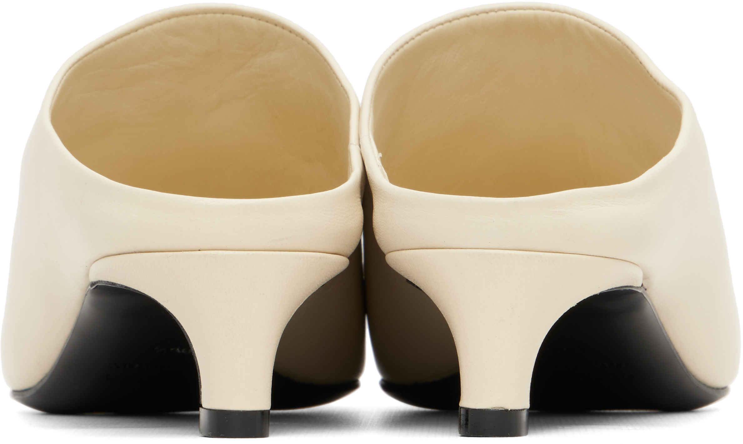 Jil Sander Off-white Mule Heels In White