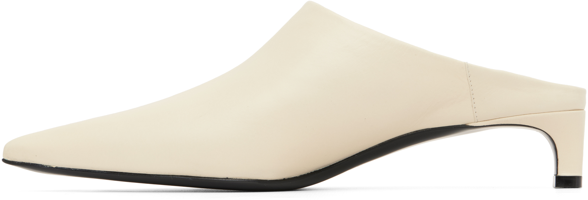 Jil Sander Off-white Mule Heels In White