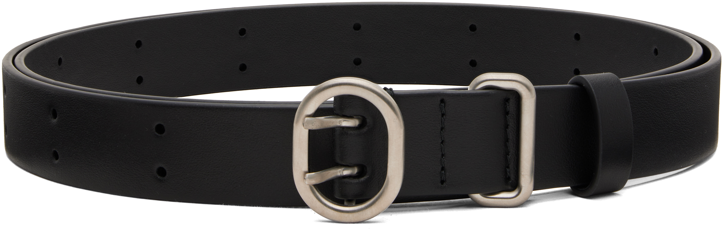Jil Sander Black Cannolo Belt In Black